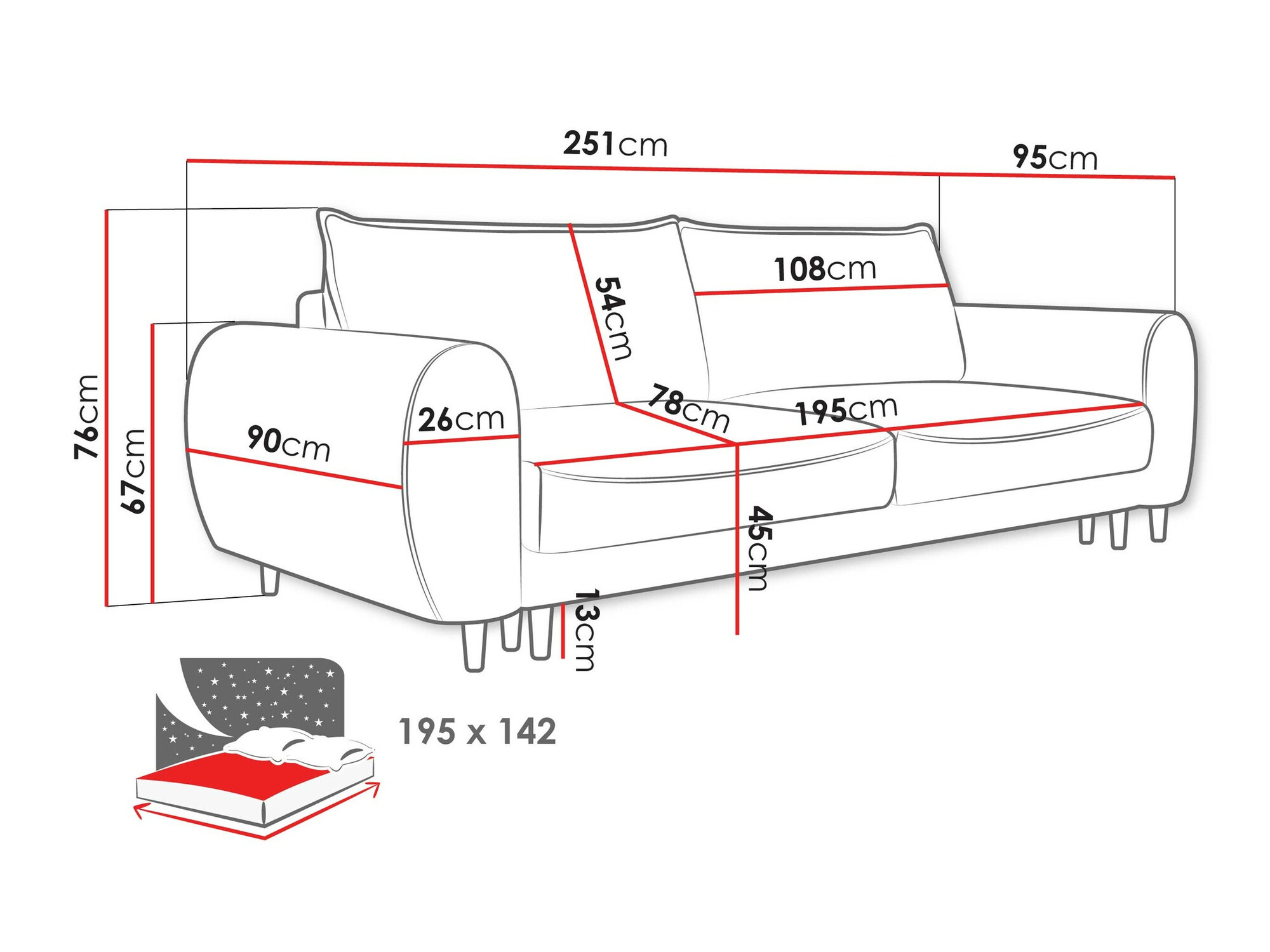 Sovesofa TrendyNest Cervalis (Onega 15)