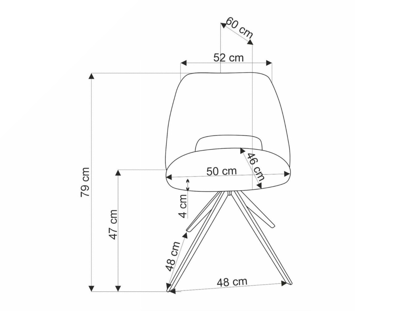 Stol Houston 1754 (Lys oliventræ)
