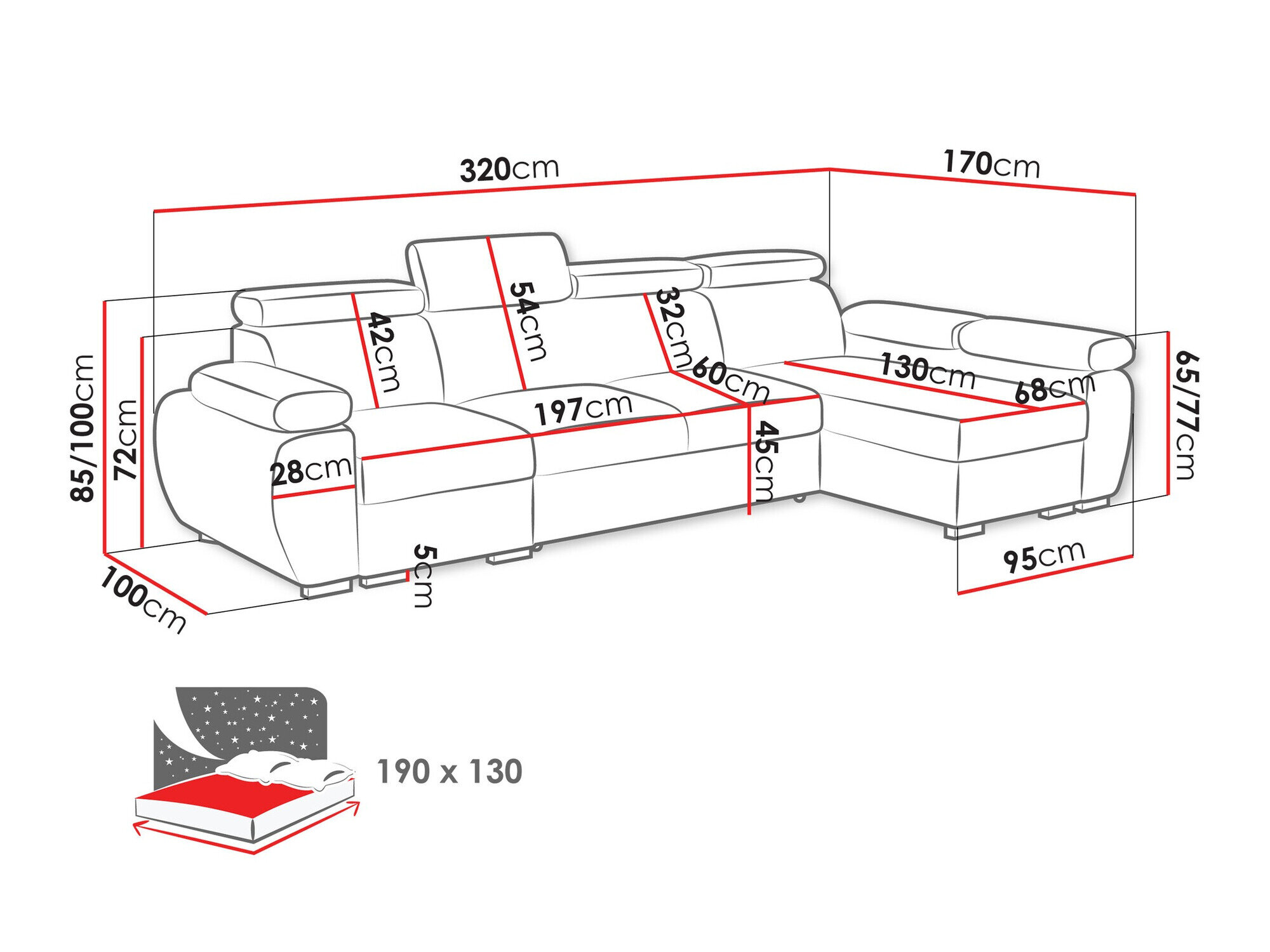 Hjørnesofa Columbus 227 (Aragon 20)