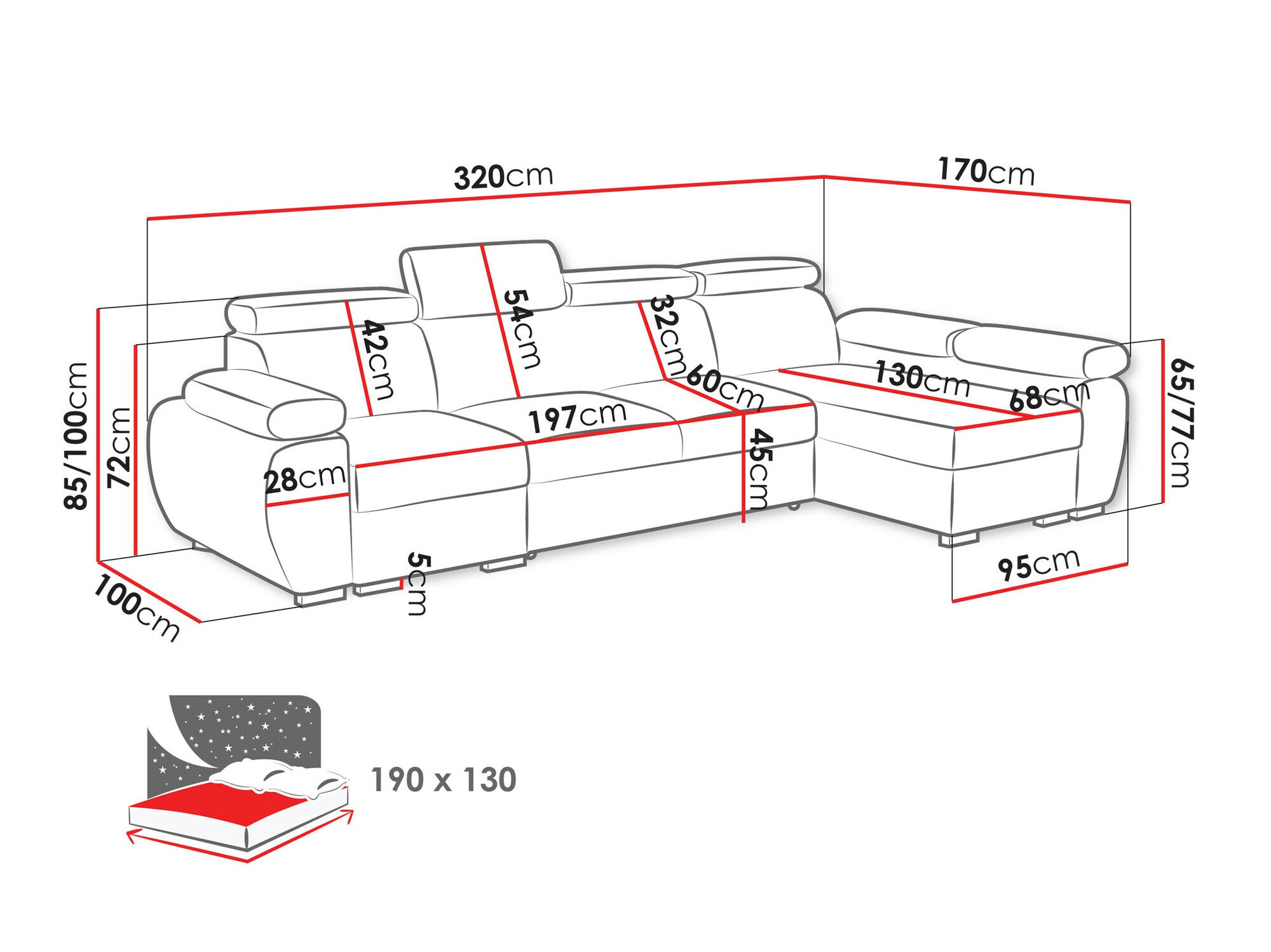 Hjørnesofa Columbus 227 (Aragon 90)