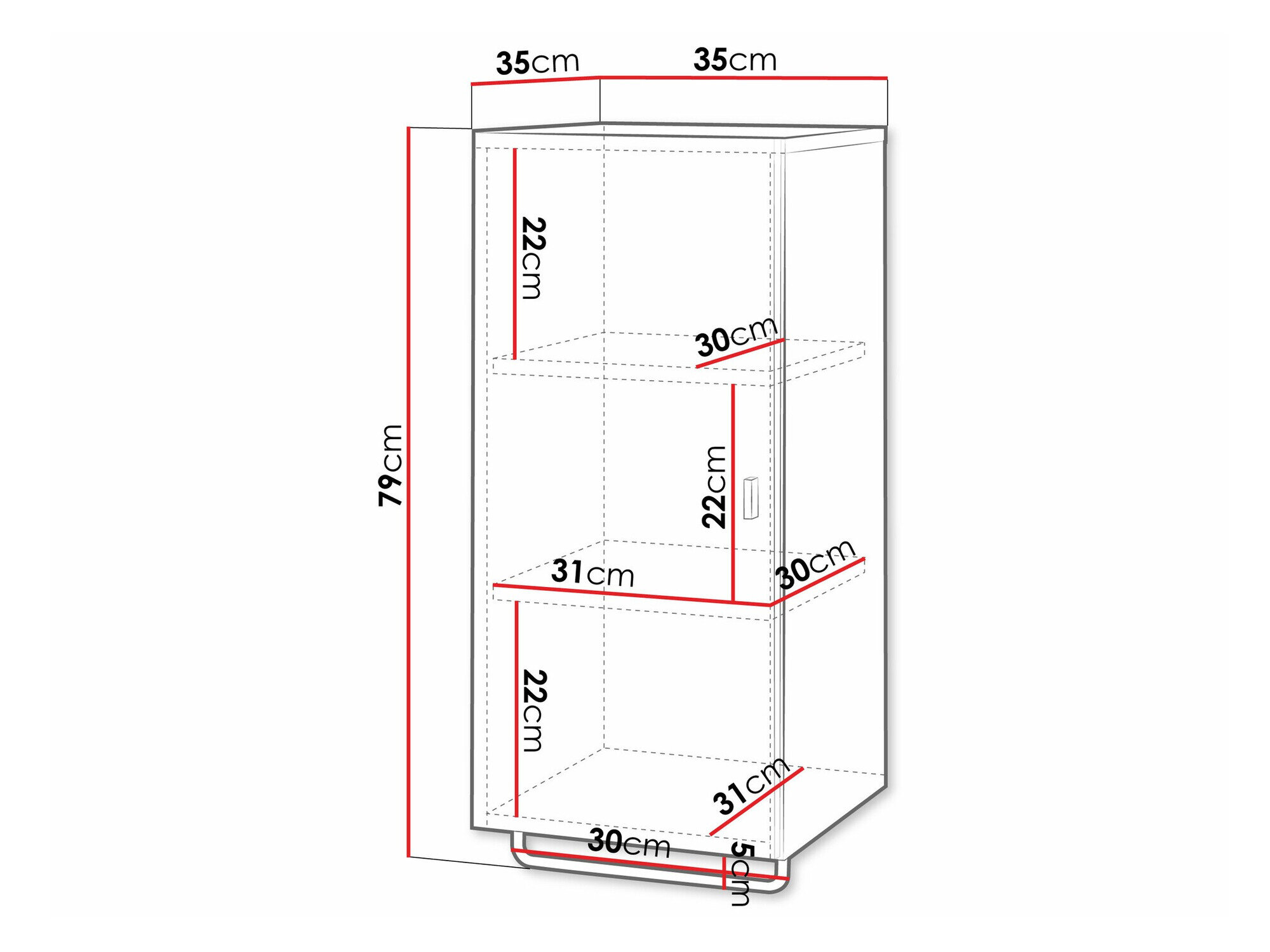 Vægmonteret badeværelsesskab Levelbu 109 (Hvid + Glansfuld hvid)
