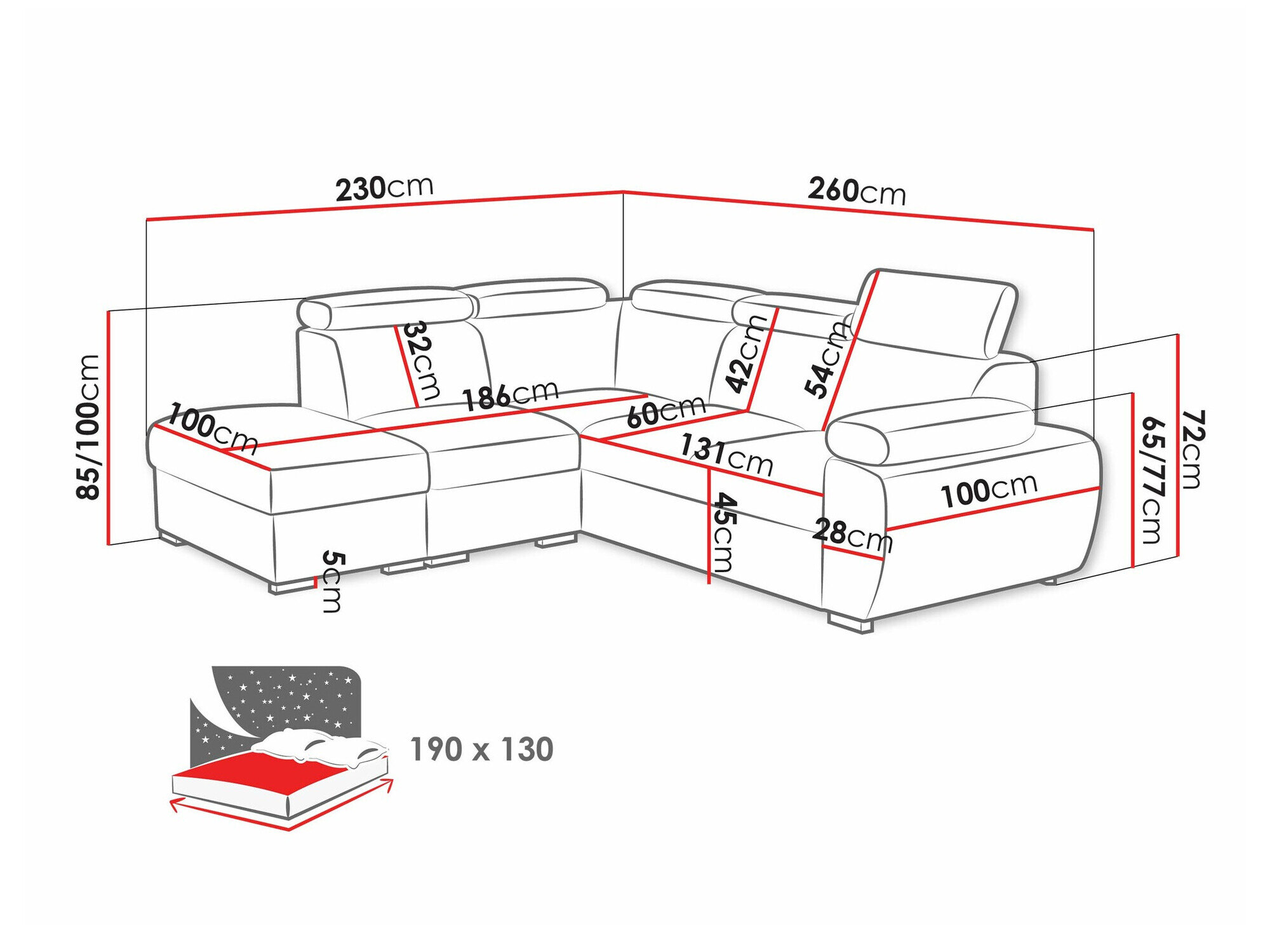 Hjørnesofa Columbus 228 (Aragon 14)