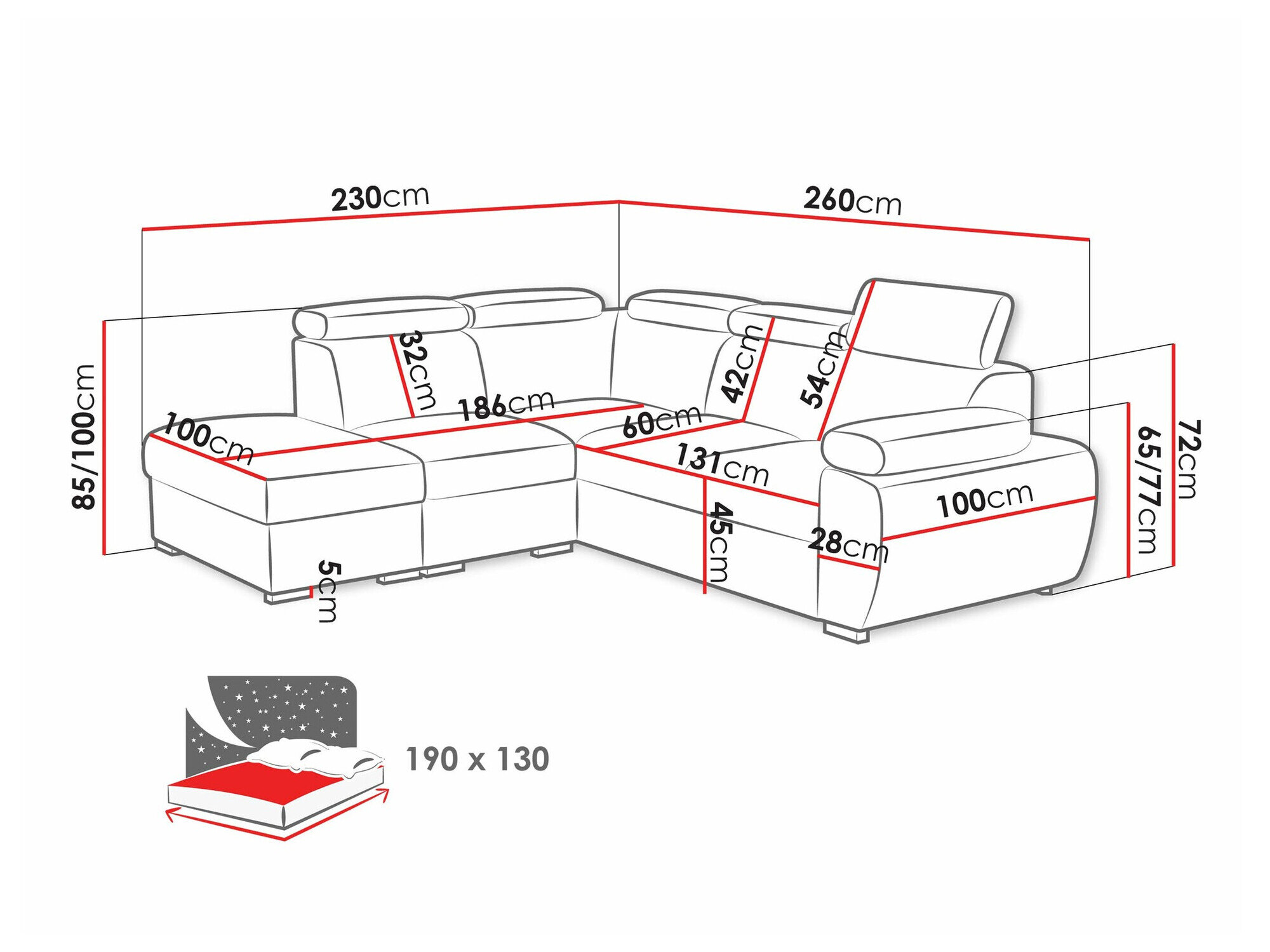 Hjørnesofa Columbus 228 (Aragon 14)