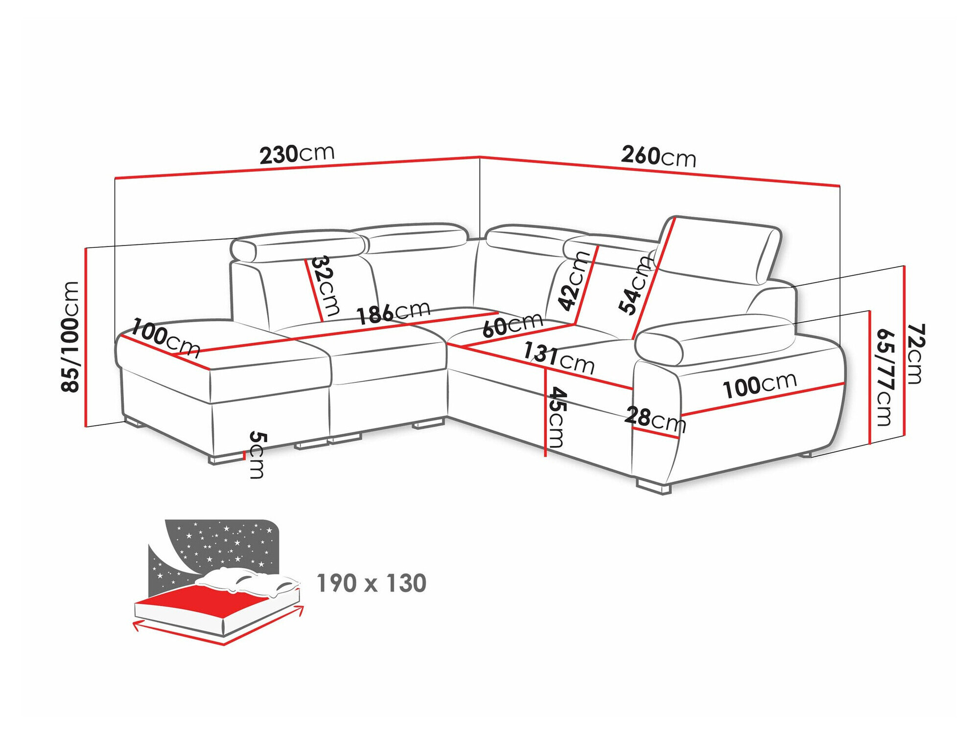 Hjørnesofa Columbus 228 (Kronos 22)