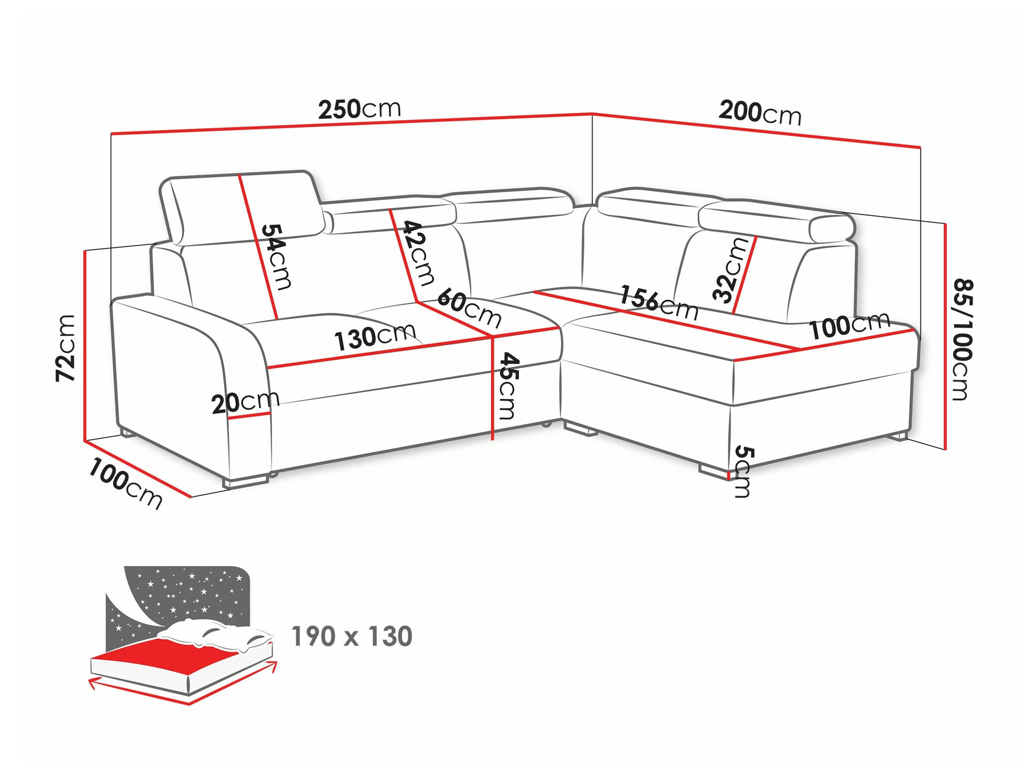 Hjørnesofa Ovos II (Crown 10)