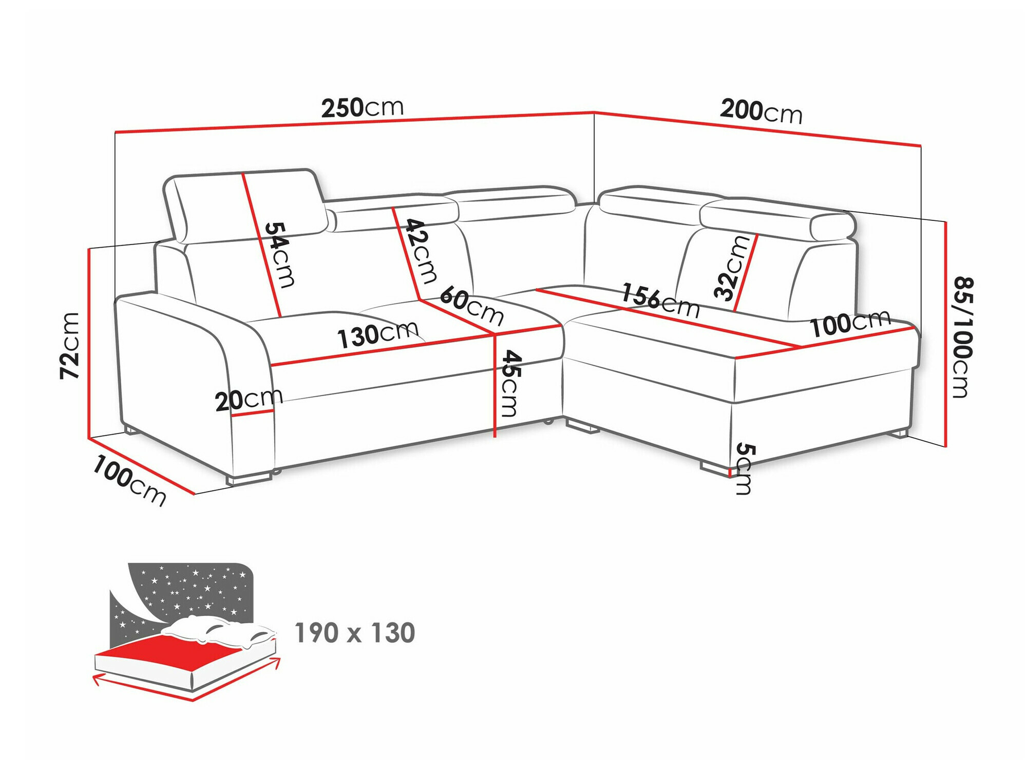 Hjørnesofa Ovos II (Crown 10)