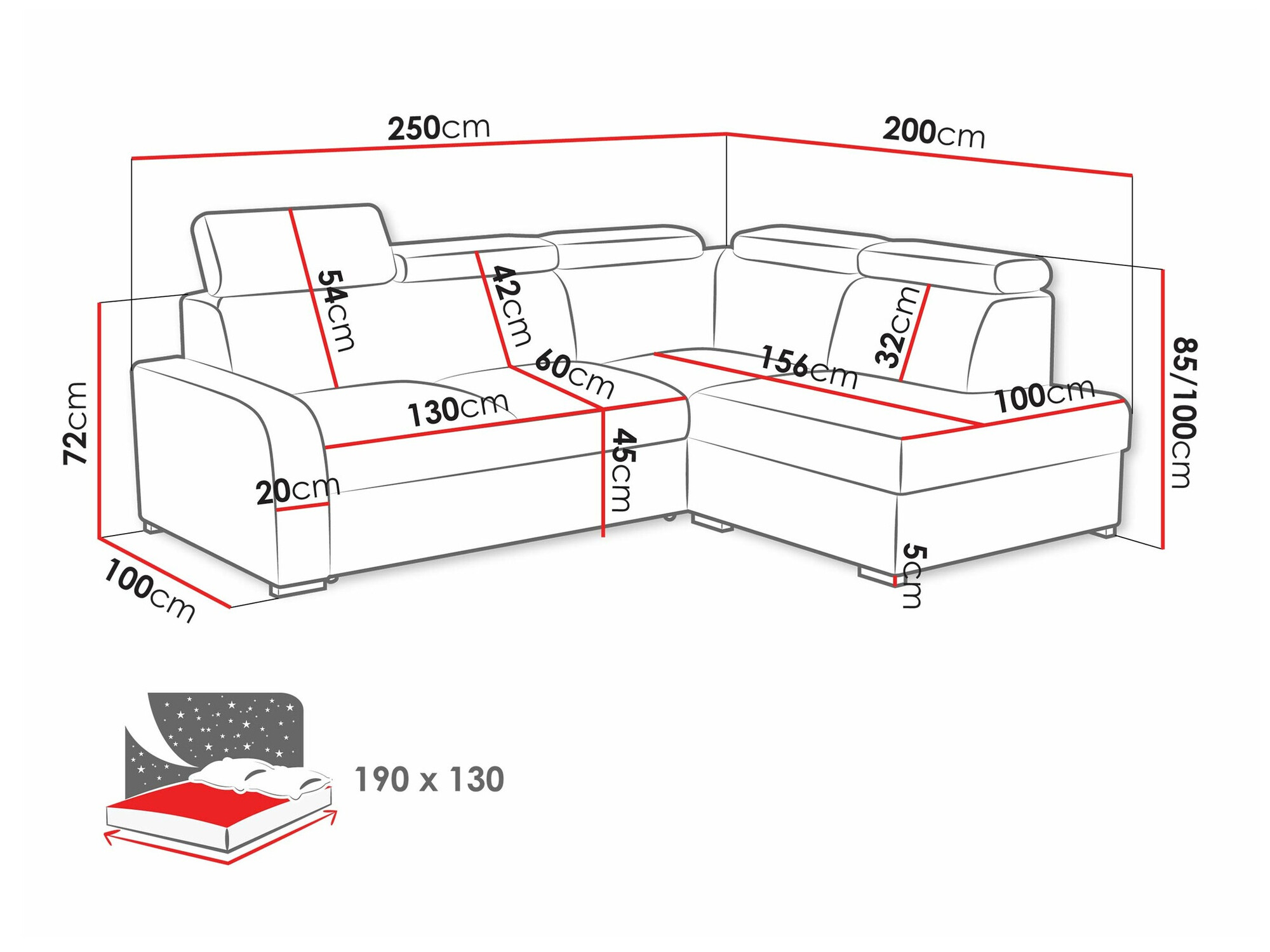 Hjørnesofa Ovos II (Crown 16)