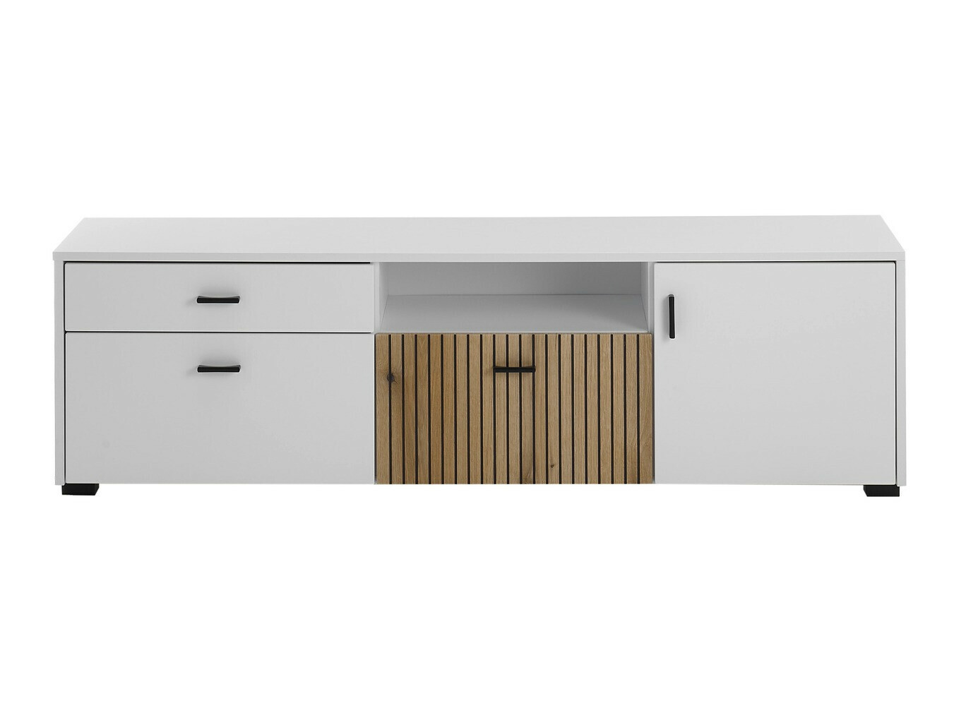 TV-bord Belmelu 105 (Hvid + Egetræ)