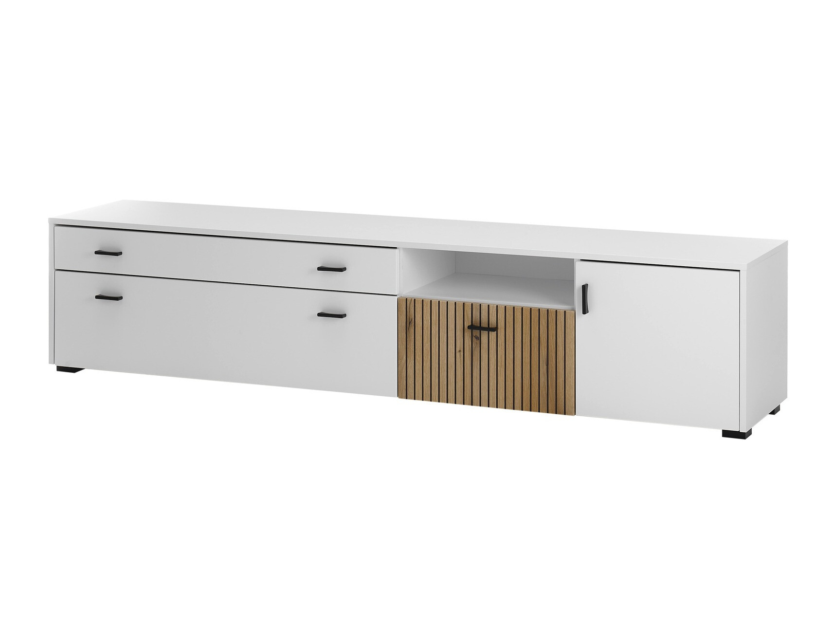 TV-bord Belmelu 106 (Hvid + Egetræ)
