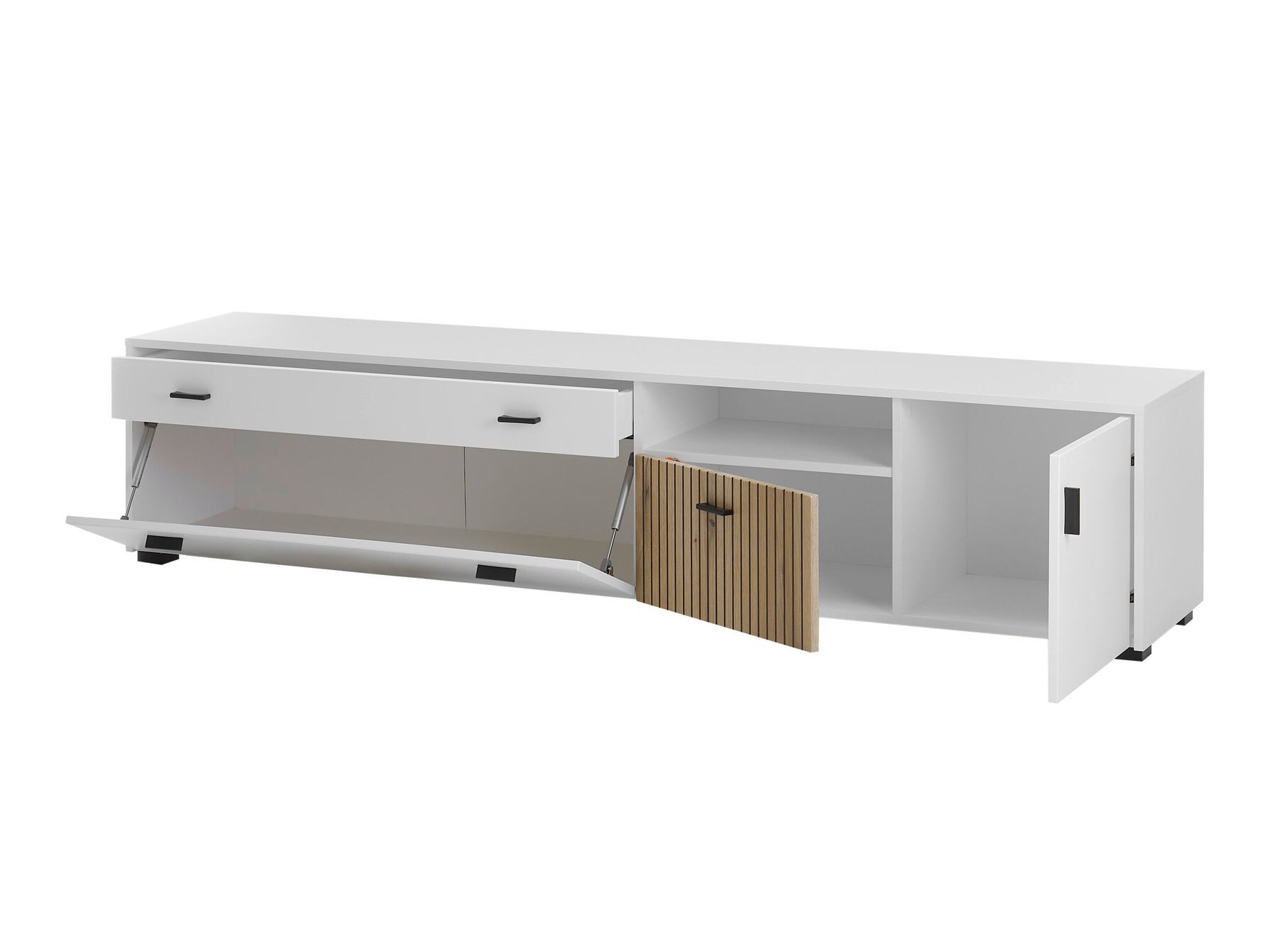 TV-bord Belmelu 106 (Hvid + Egetræ)