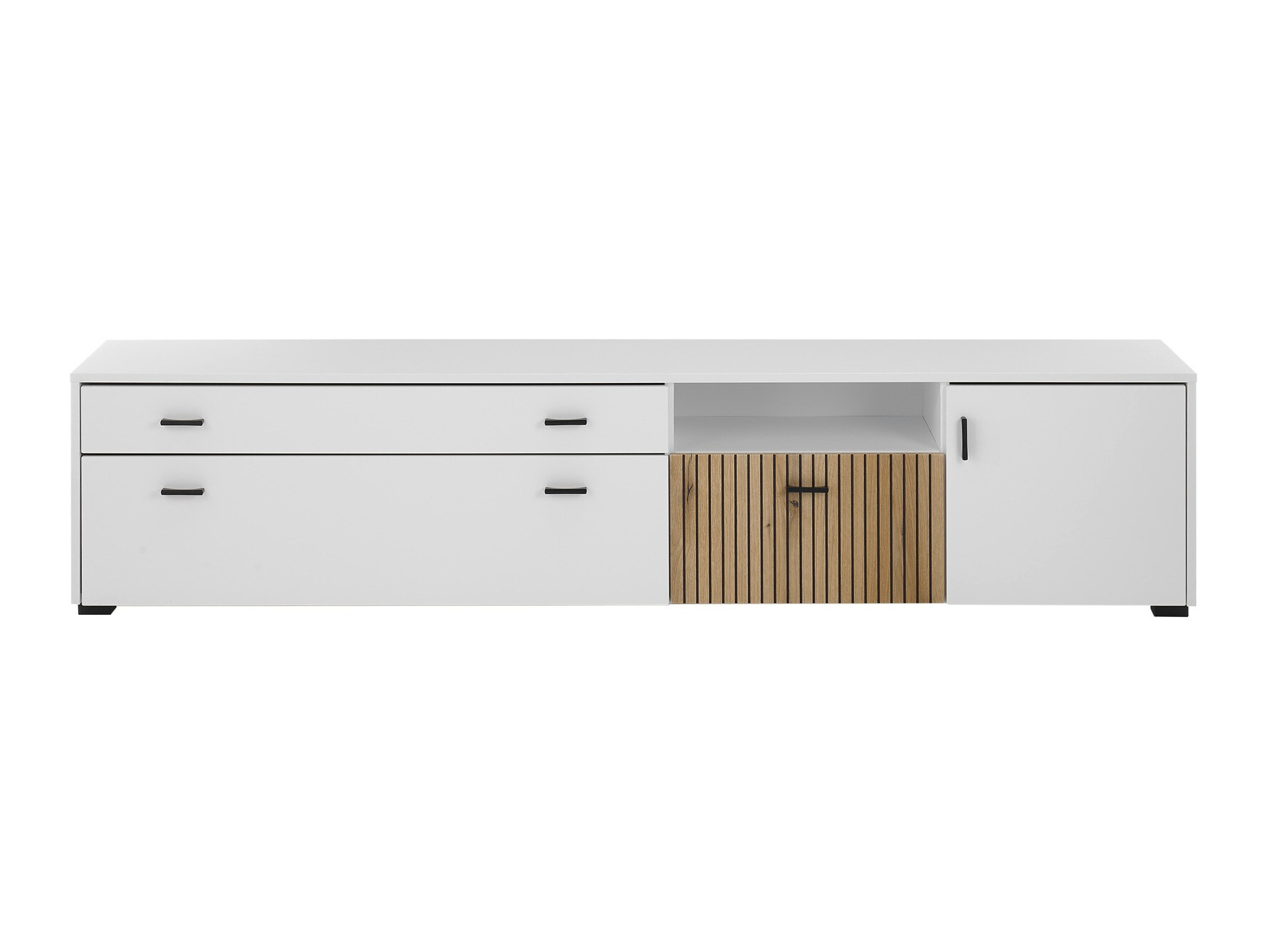 TV-bord Belmelu 106 (Hvid + Egetræ)