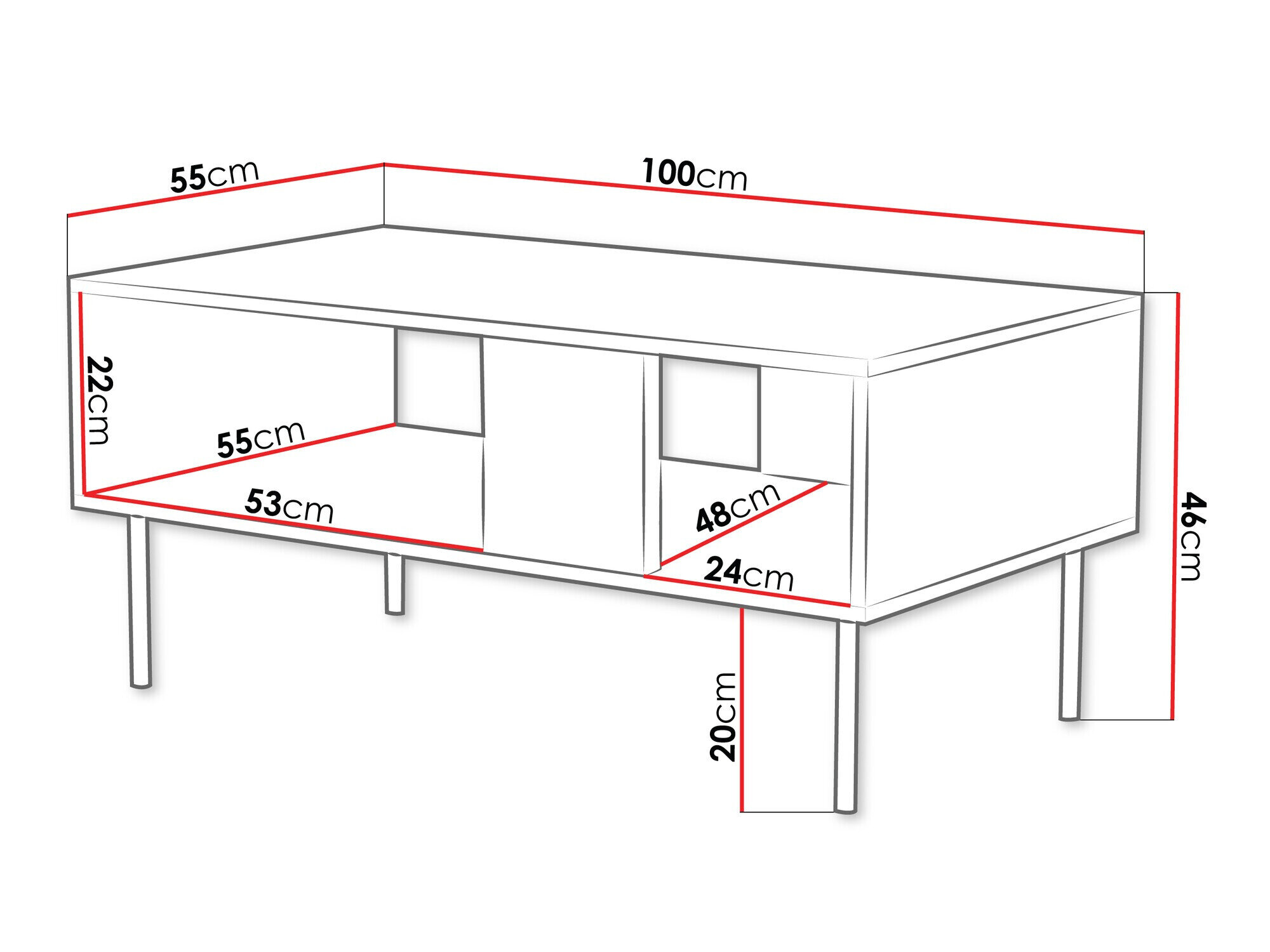 Sofabord Mortali 102 (Hvid)