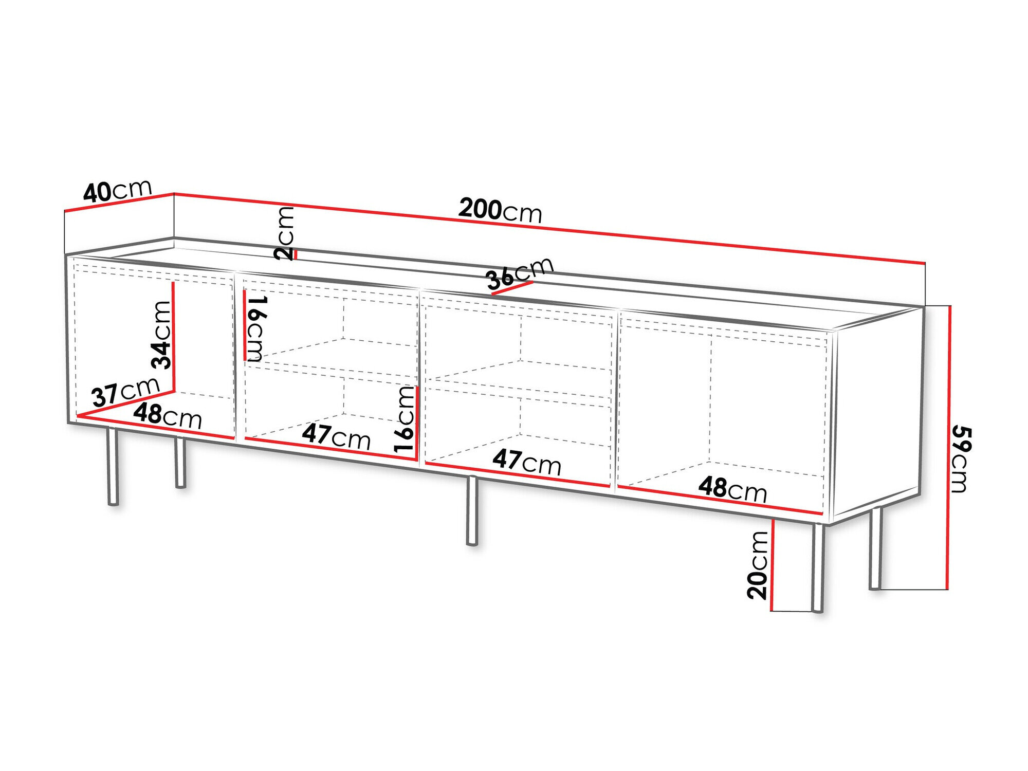 TV-bord Mortali 104 (Hvid)