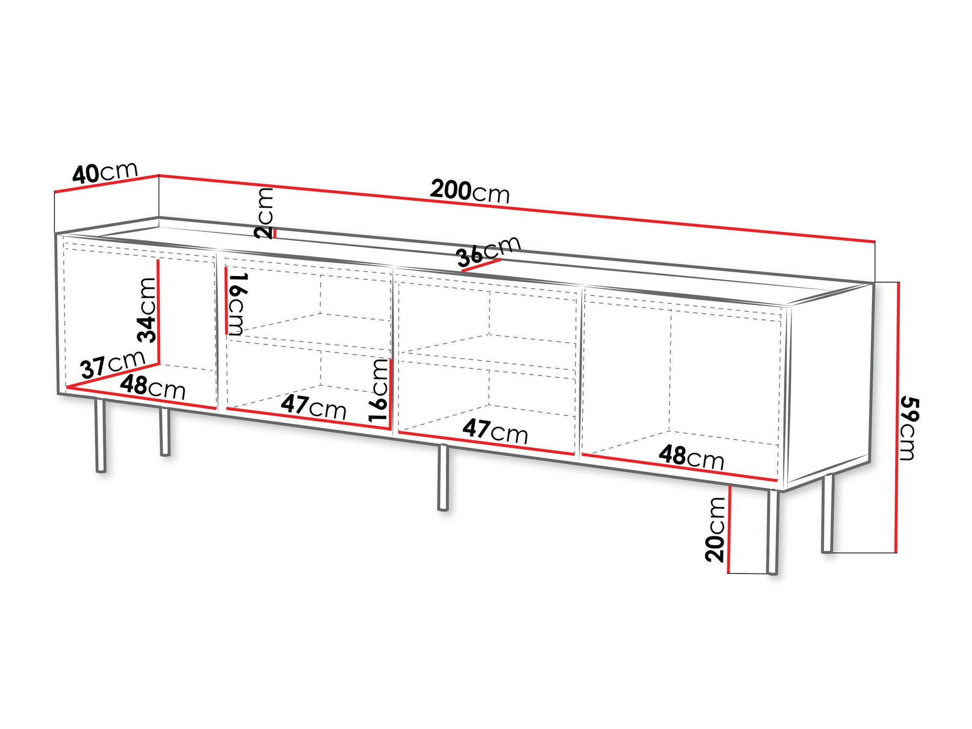 TV-bord Mortali 104 (Sort)