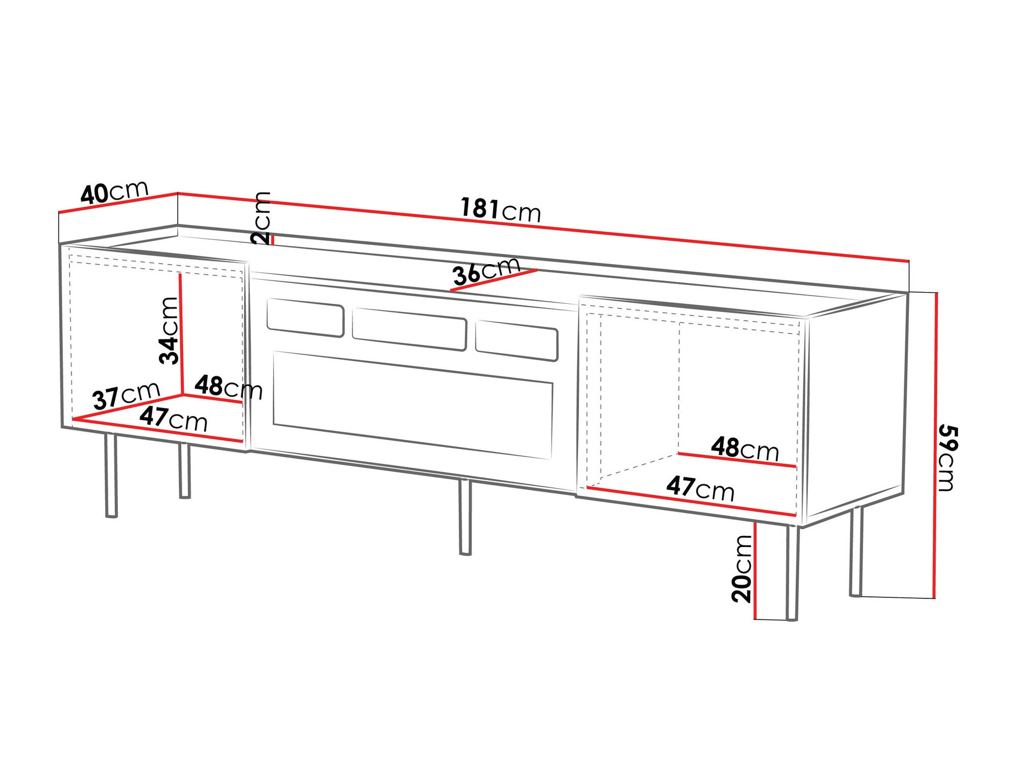 TV-bord Mortali 106 (Sort)