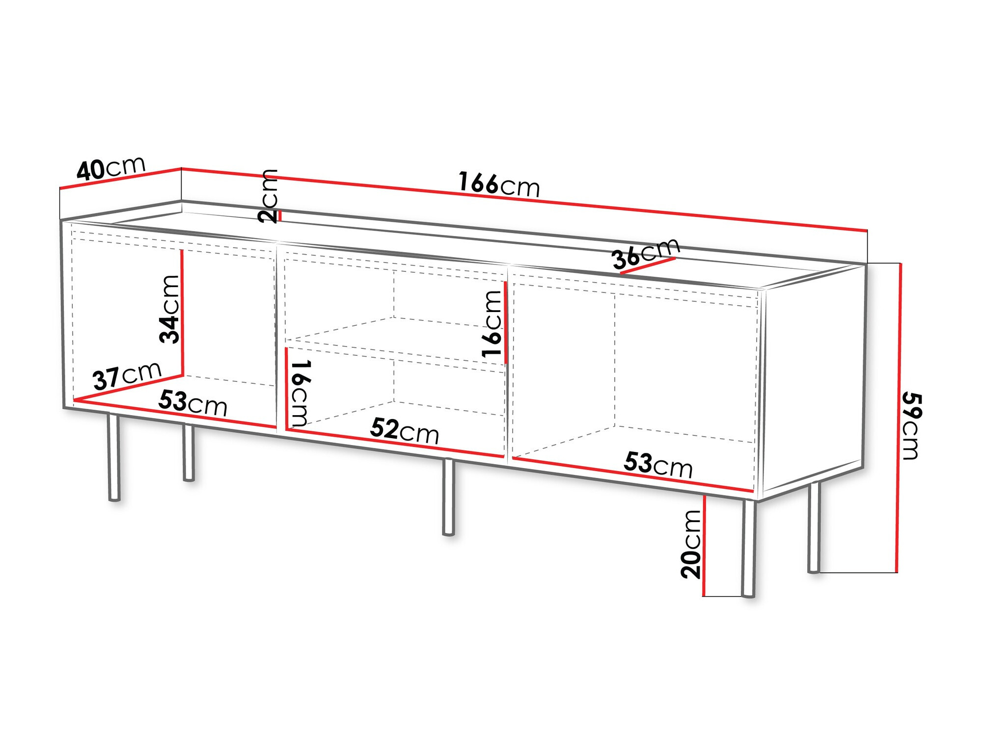 TV-bord Sillen (Hvid)