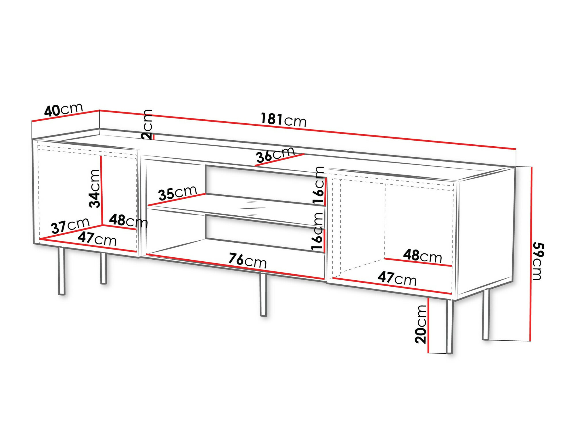 TV-bord Sillen II (Hvid)