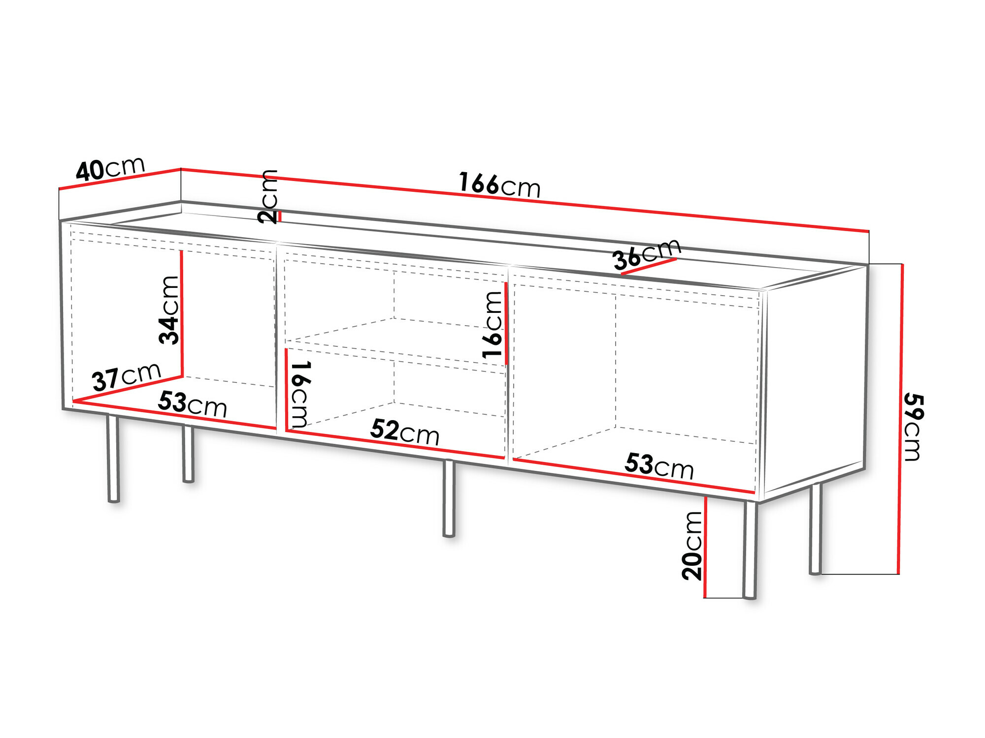 TV-bord Sillen (Sort)