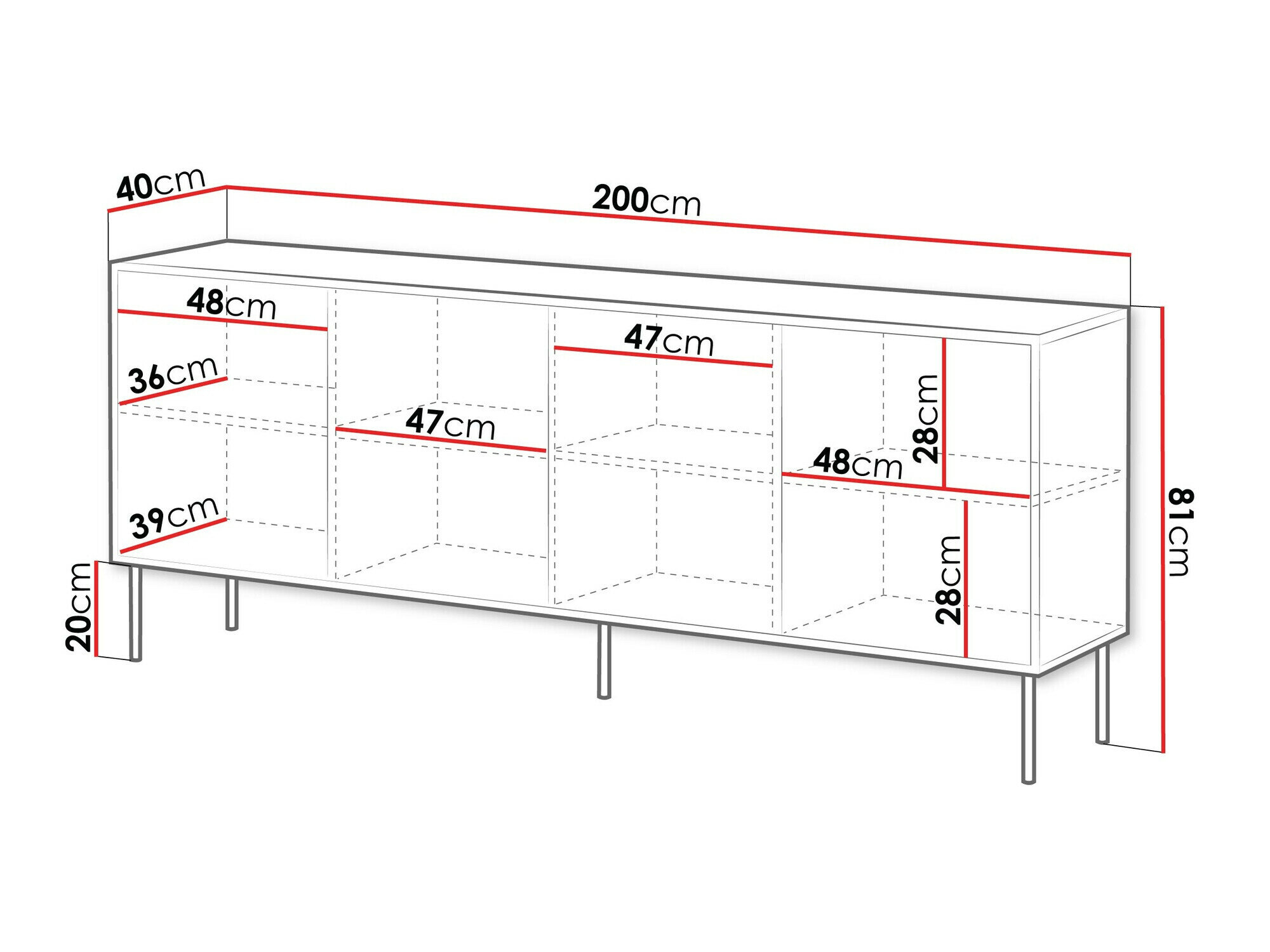 Skænk Flosoru 102 (Valnød + Sort)