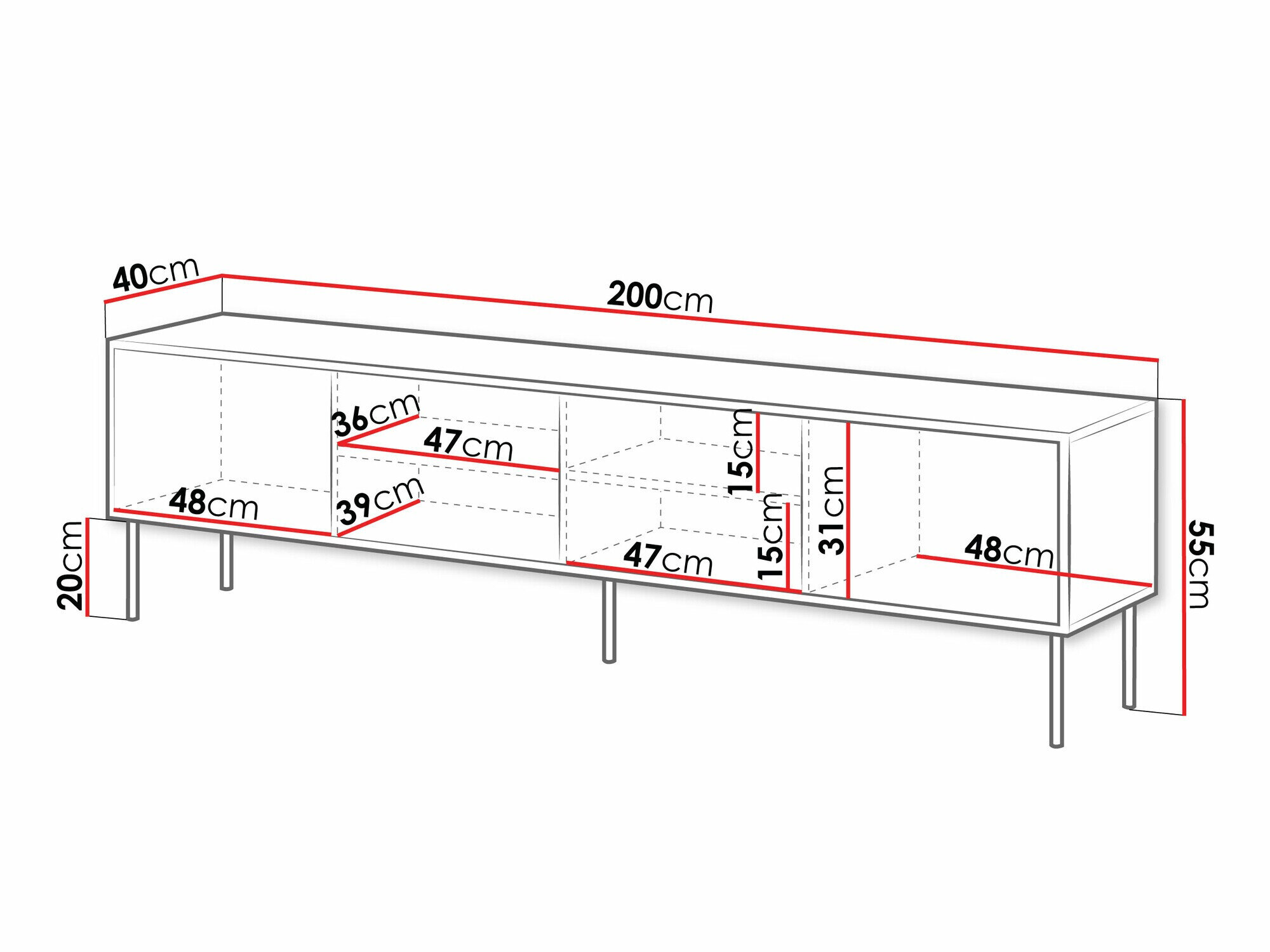 TV-bord Flosoru 105 (Sort)