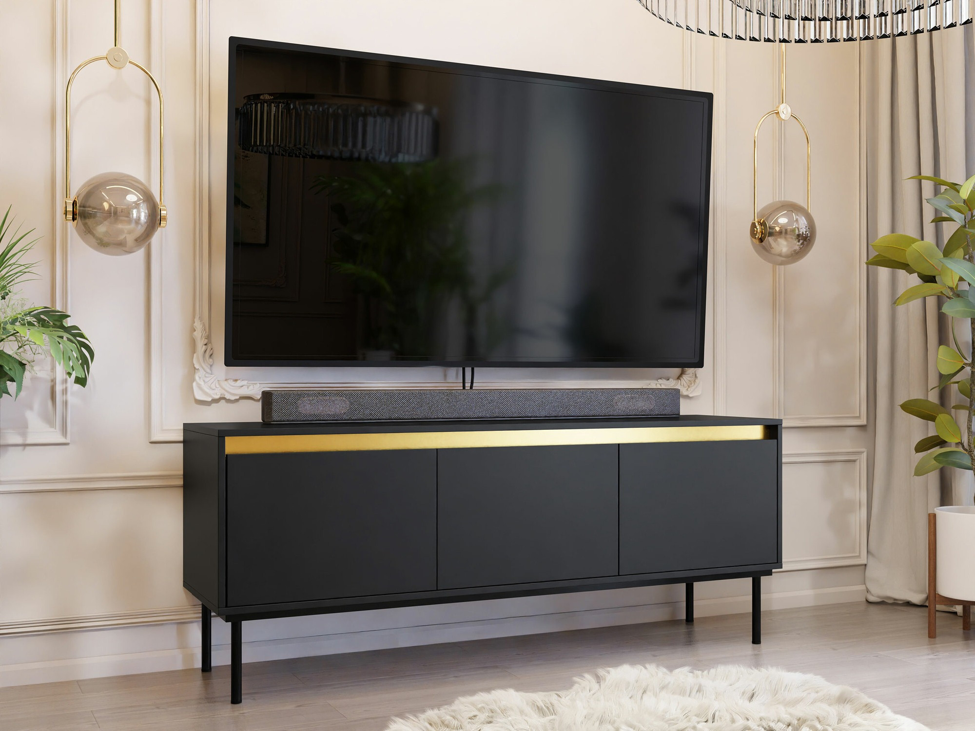 TV-bord Comfivo Betula (Sort)