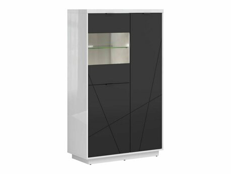 Reol Fivale 103 (Glansfuld hvid + Mat sort)