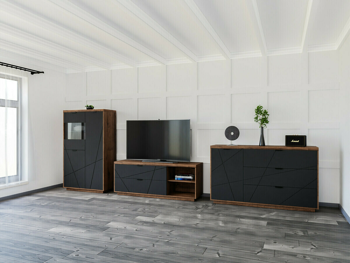 Reol Fivale 103 (Mørk Delano eg + Mat sort)