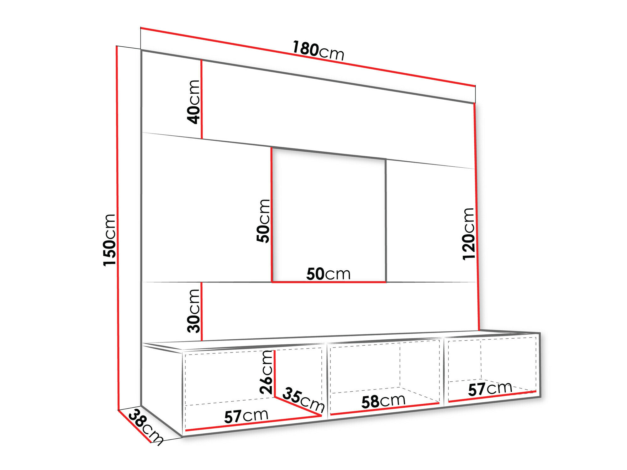 Stuemøbelsæt Comfivo 370 (Sort + Sort marmor)