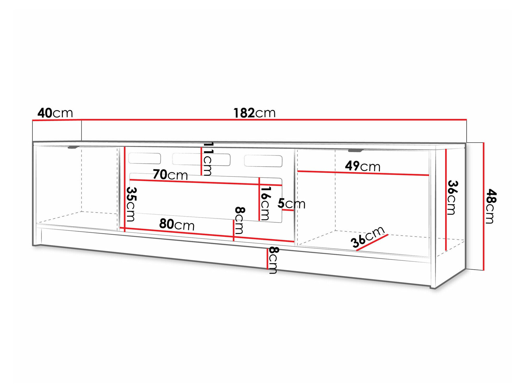 TV-bord Comfivo Larmire 109 (Hvid)