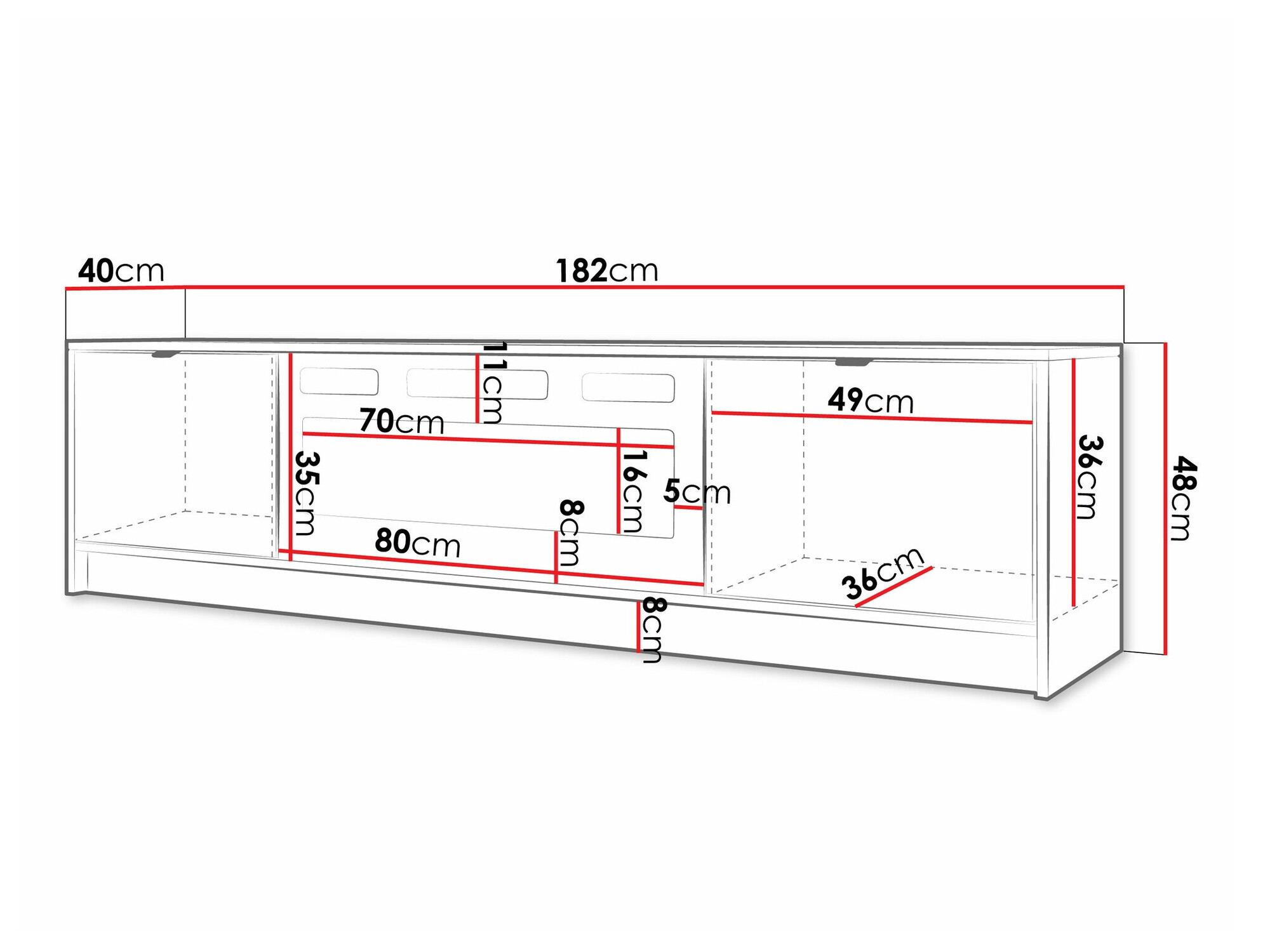 TV-bord Comfivo Papilio II (Sort)