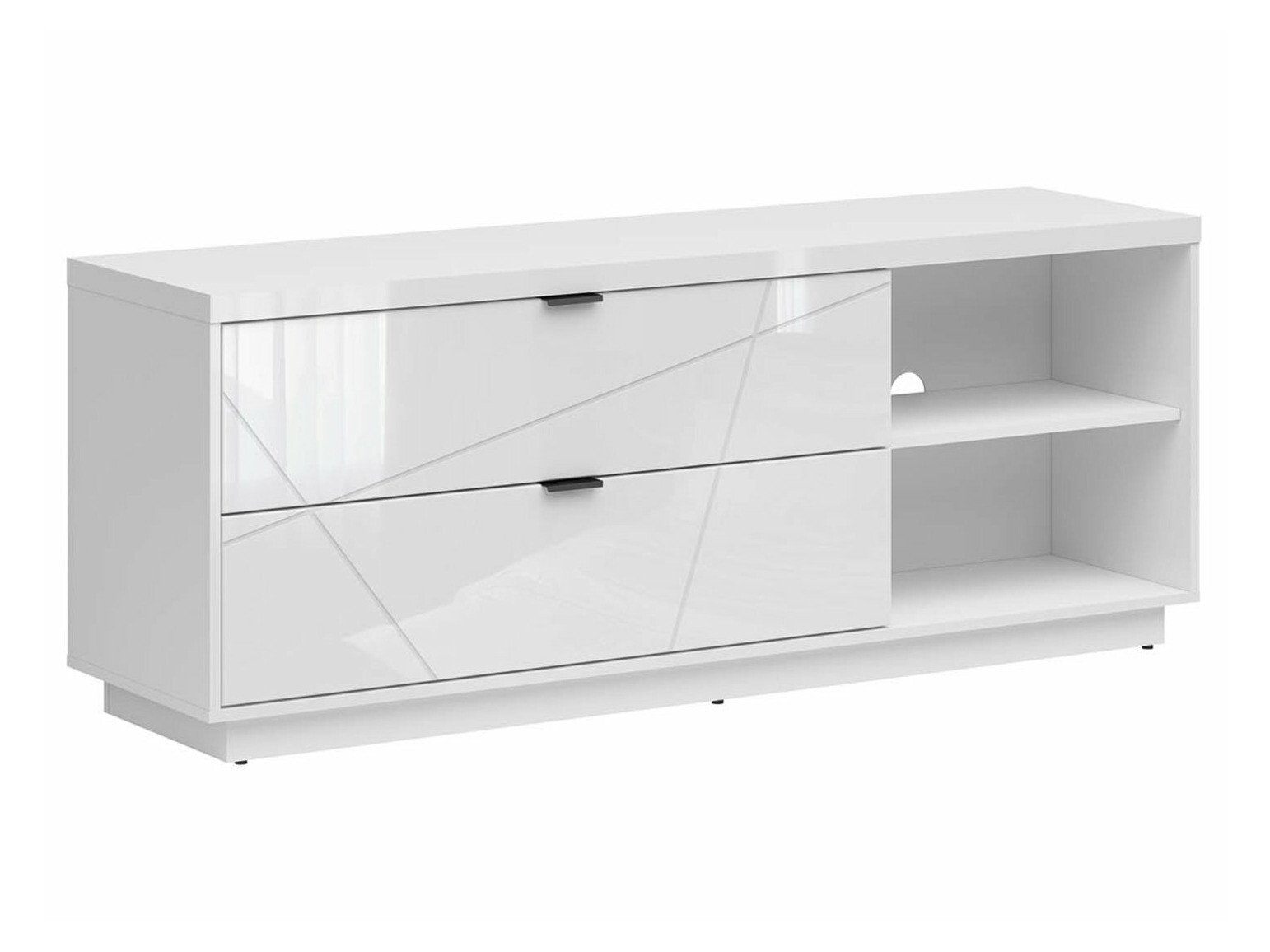 TV-bord Fivale 104 (Glansfuld hvid + Hvid)
