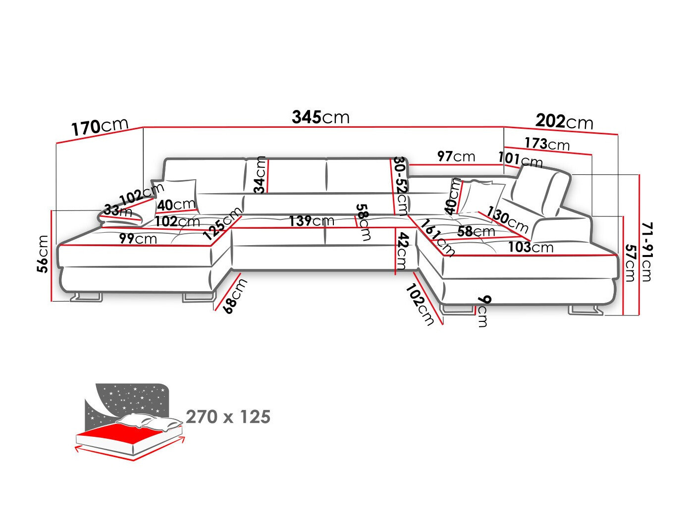 Hjørnesofa Comfivo Ruta V (Abriamo 03)