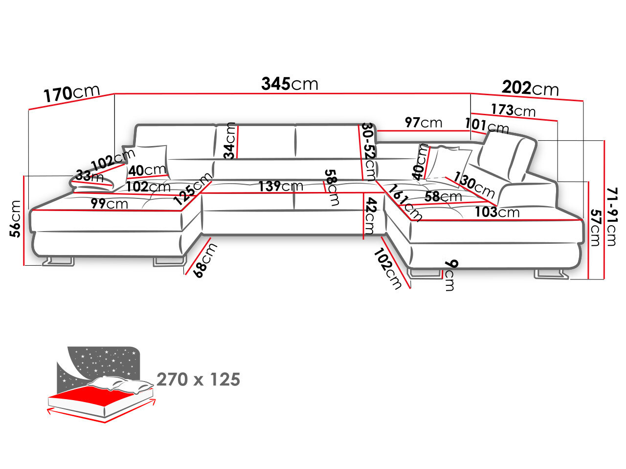 Hjørnesofa Comfivo Ruta V (Abriamo 04)