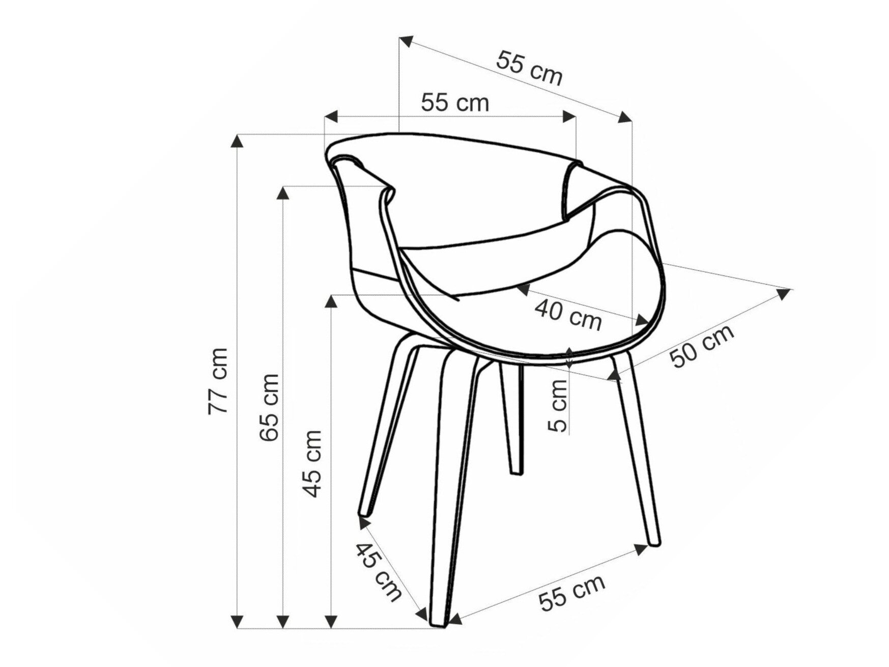 Stol Houston 1596 (Sort + Valnød)