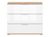 Kommode Tivetra 102 (Wotan eg + Glansfuld hvid)
