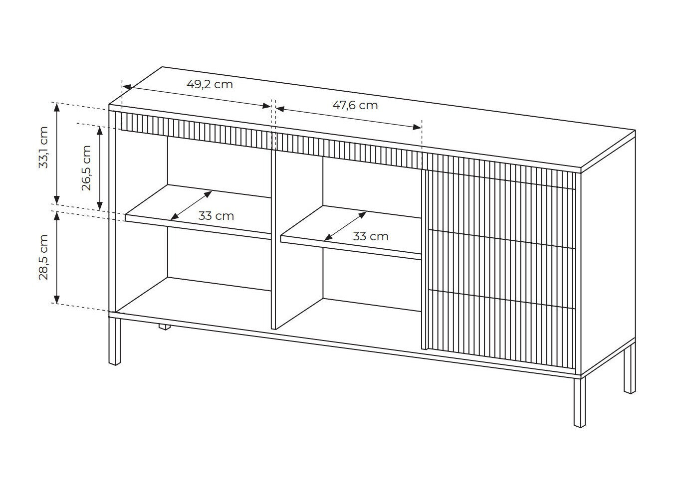 Kommode Romfele 101 (Sort)