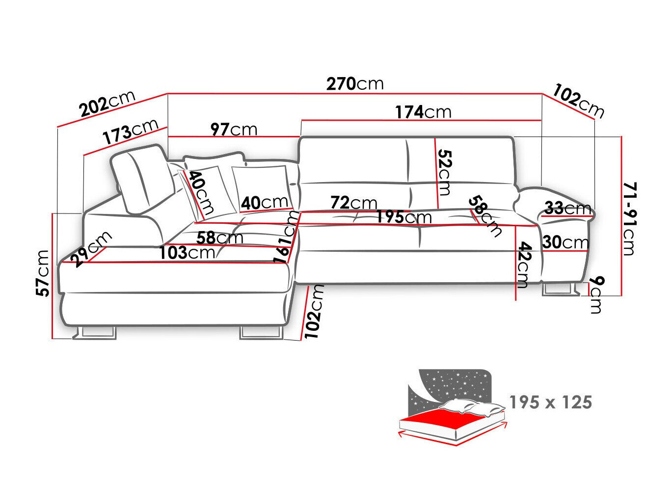 Hjørnesofa Comfivo 290 (Abriamo 03)