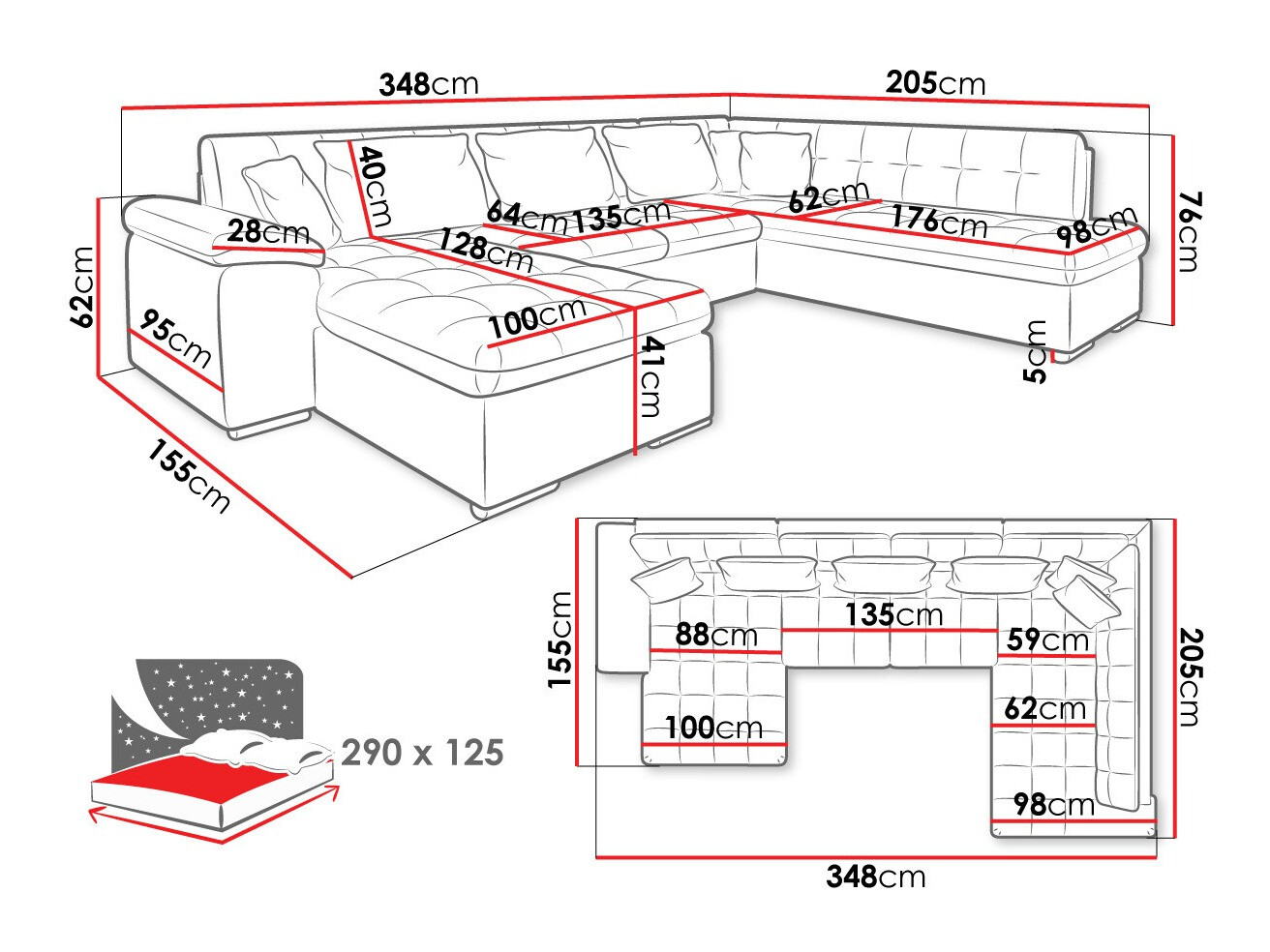 Hjørnesofa Comfivo Gemma V (Baloo 2074)