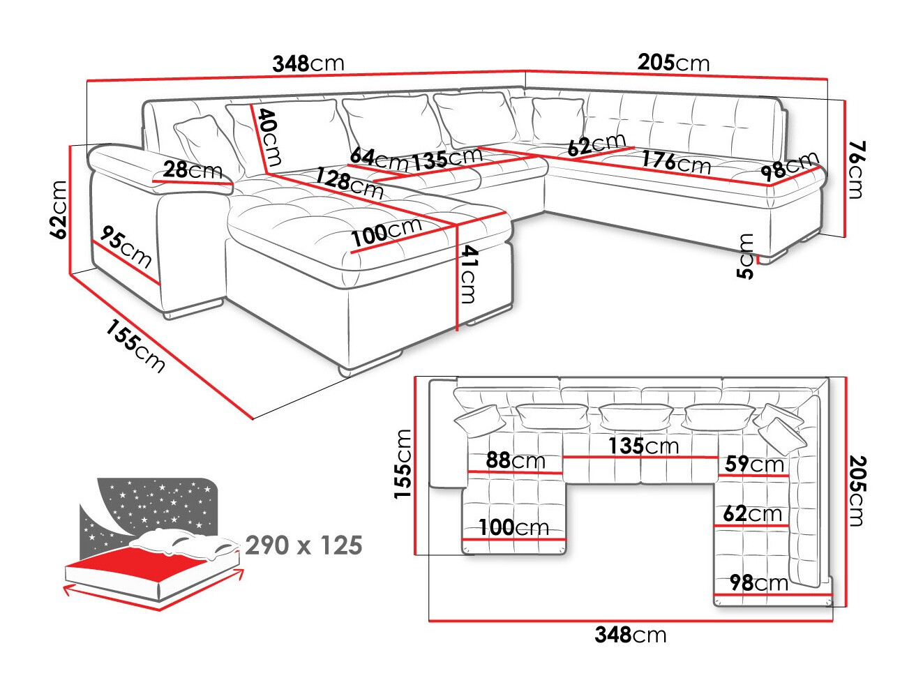 Hjørnesofa Comfivo Gemma VI (Baloo 2074)