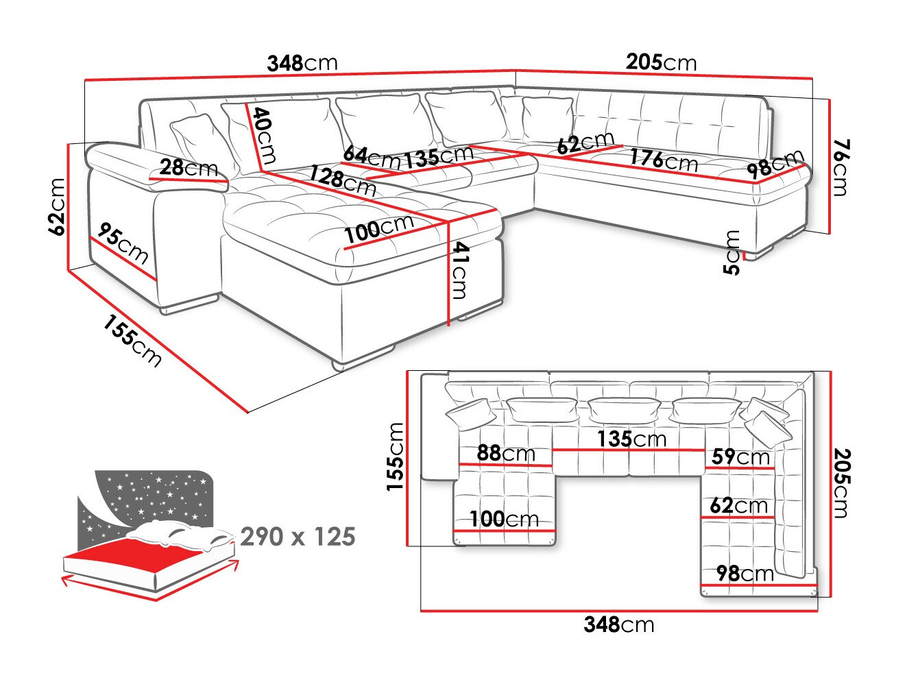Hjørnesofa Comfivo Gemma VI (Baloo 2074)