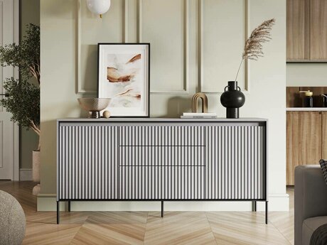 Kommode Fernolu 100 (Grå + Sort)