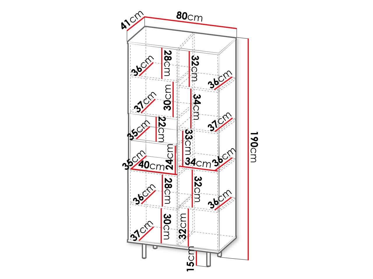 Reol Virdomi 104 (Sort)