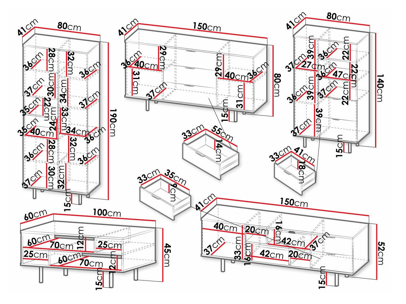 Stuemøbelsæt Virdomi 106 (Sort)