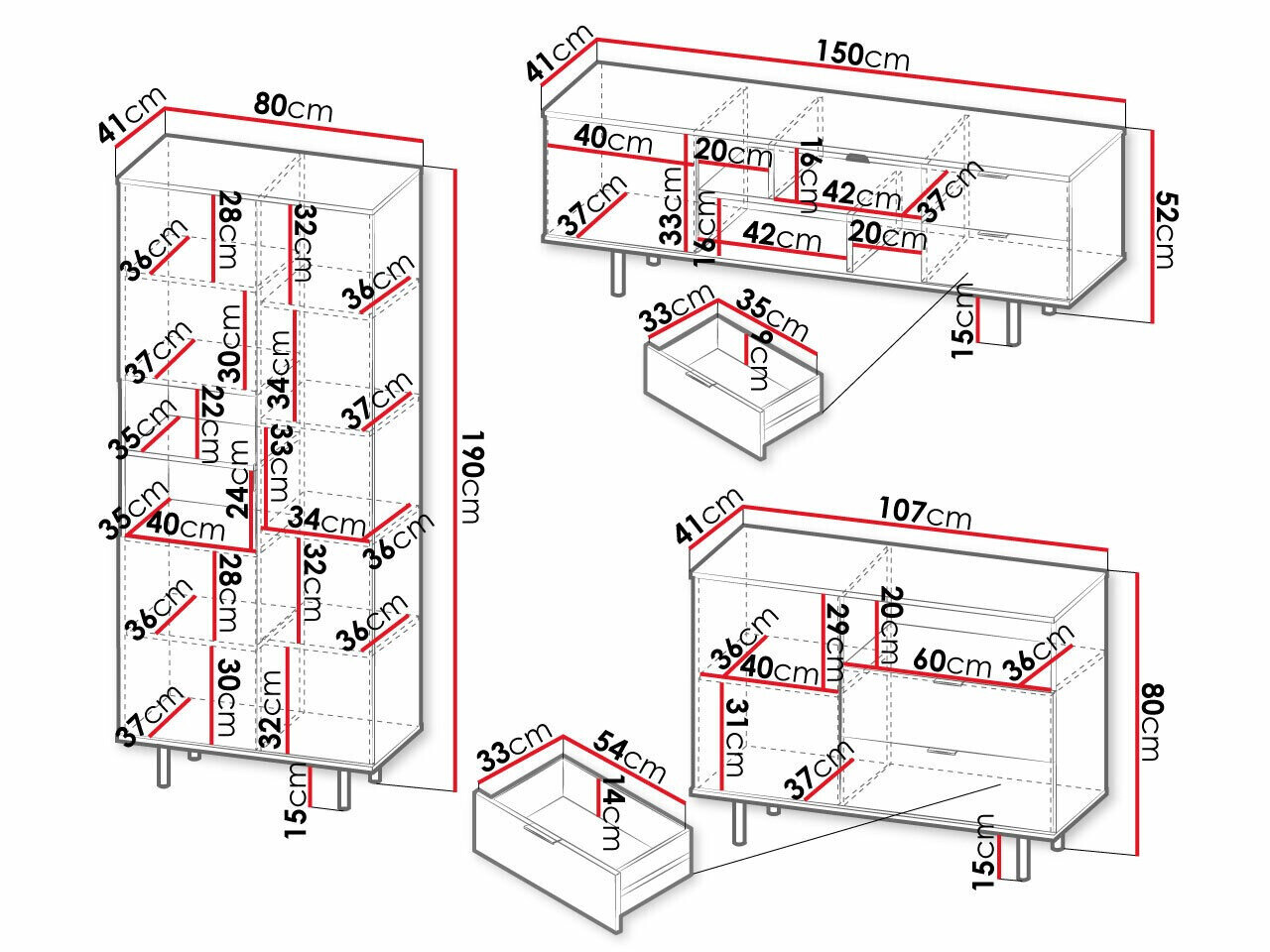 Stuemøbelsæt Virdomi 107 (Sort)