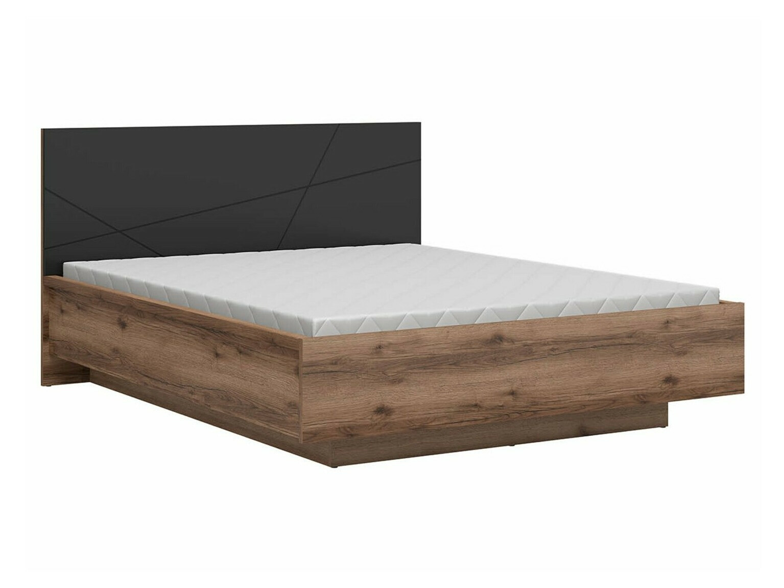 Seng Fivale 122 (Mørk Delano eg + Mat sort)