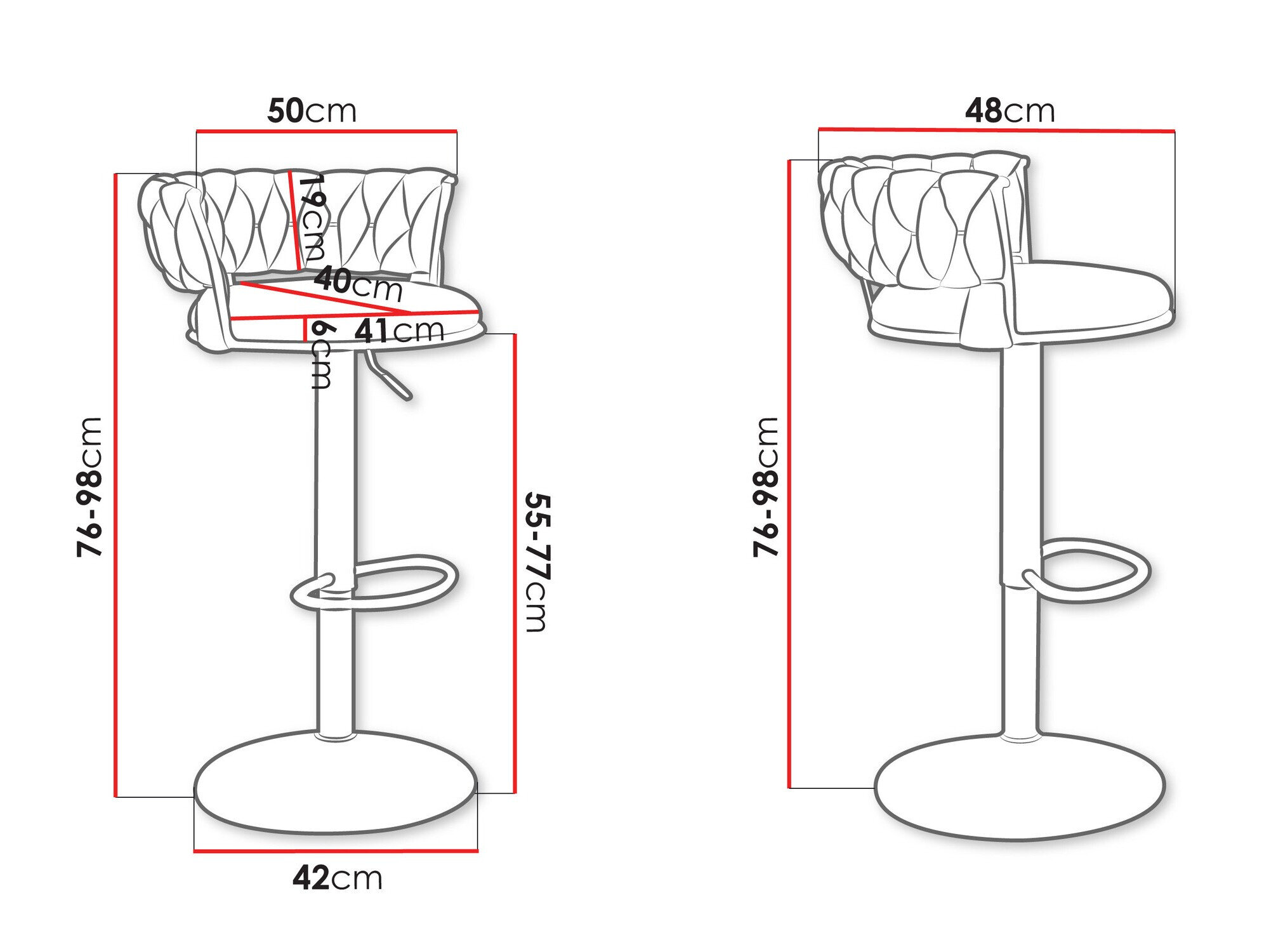 Barstol Comfivo 433 (Sort)