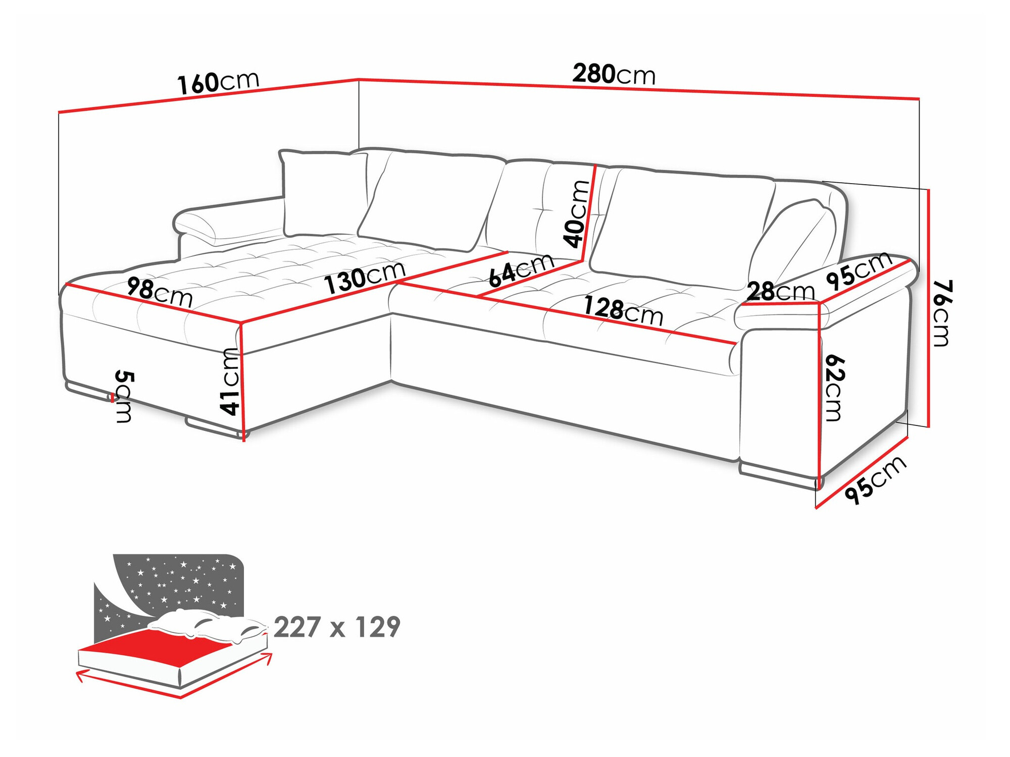 Hjørnesofa Comfivo Mica II (Tracy 211.01)