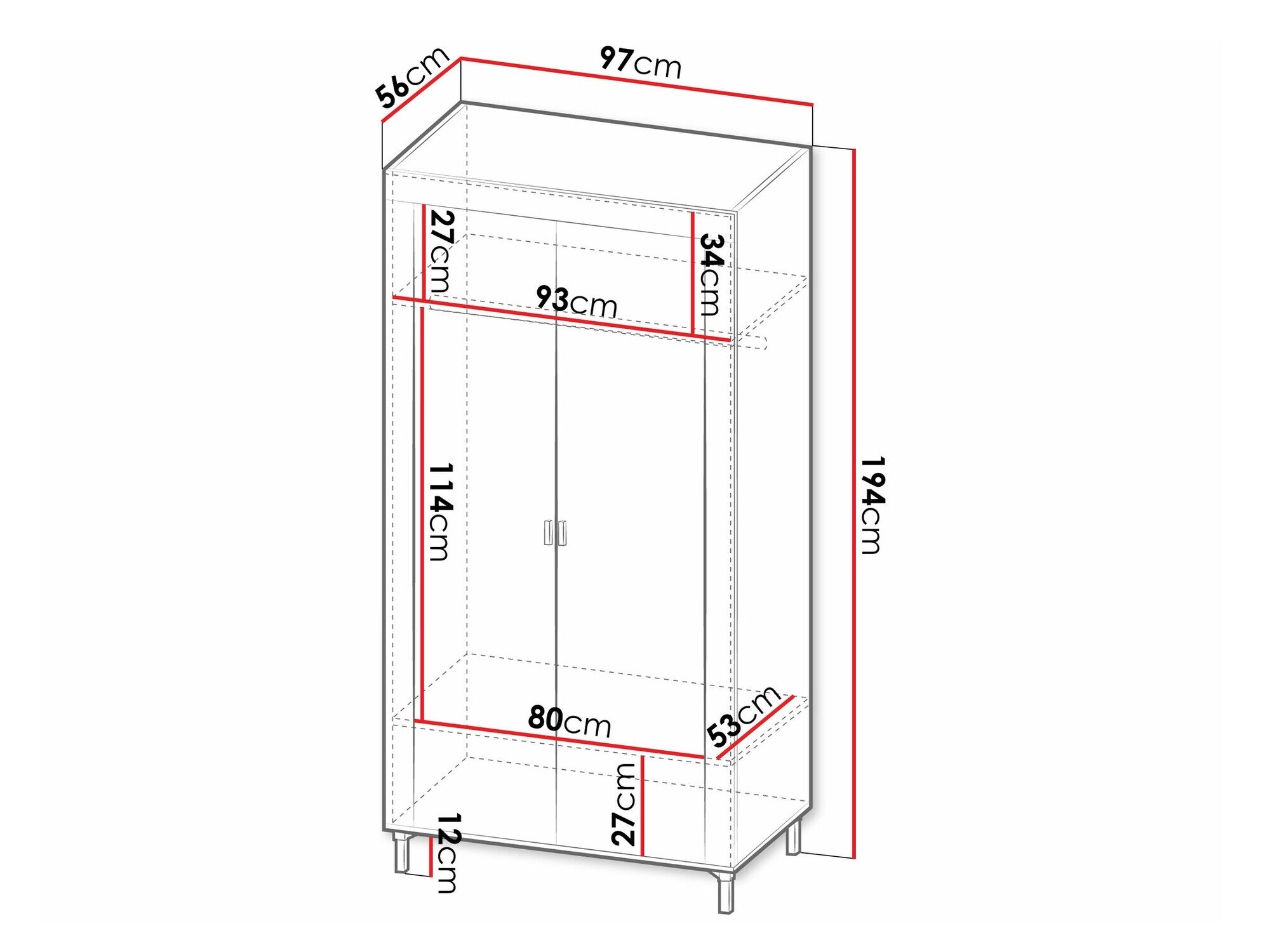 Garderobeskab Mormavu 100 (Mat sort)
