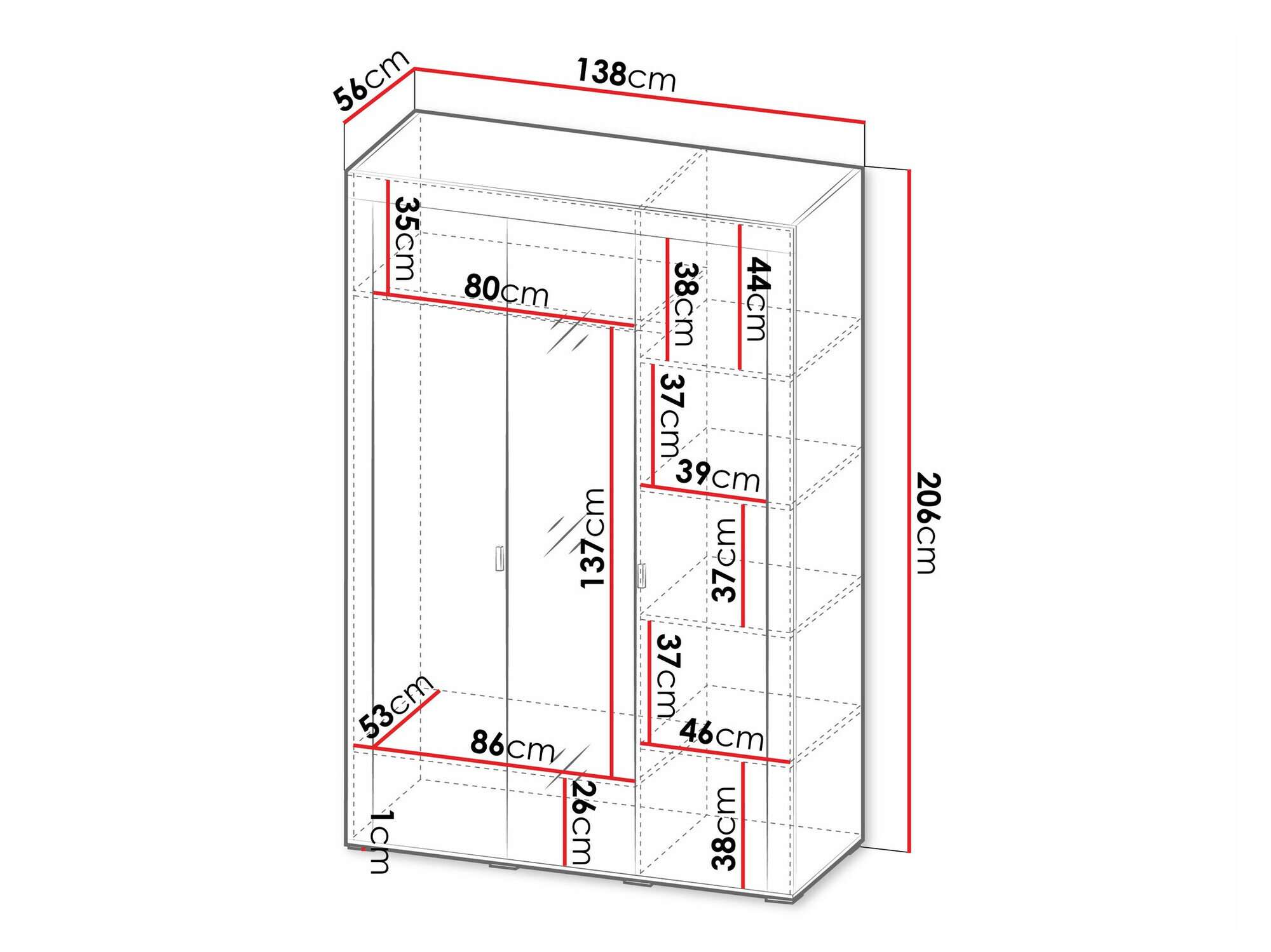 Garderobeskab Mormavu 101 (Mat sort)