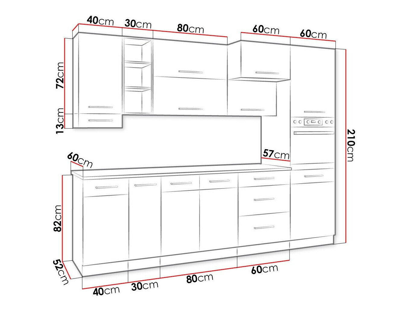 Modulkøkkensæt Wood Dark 129